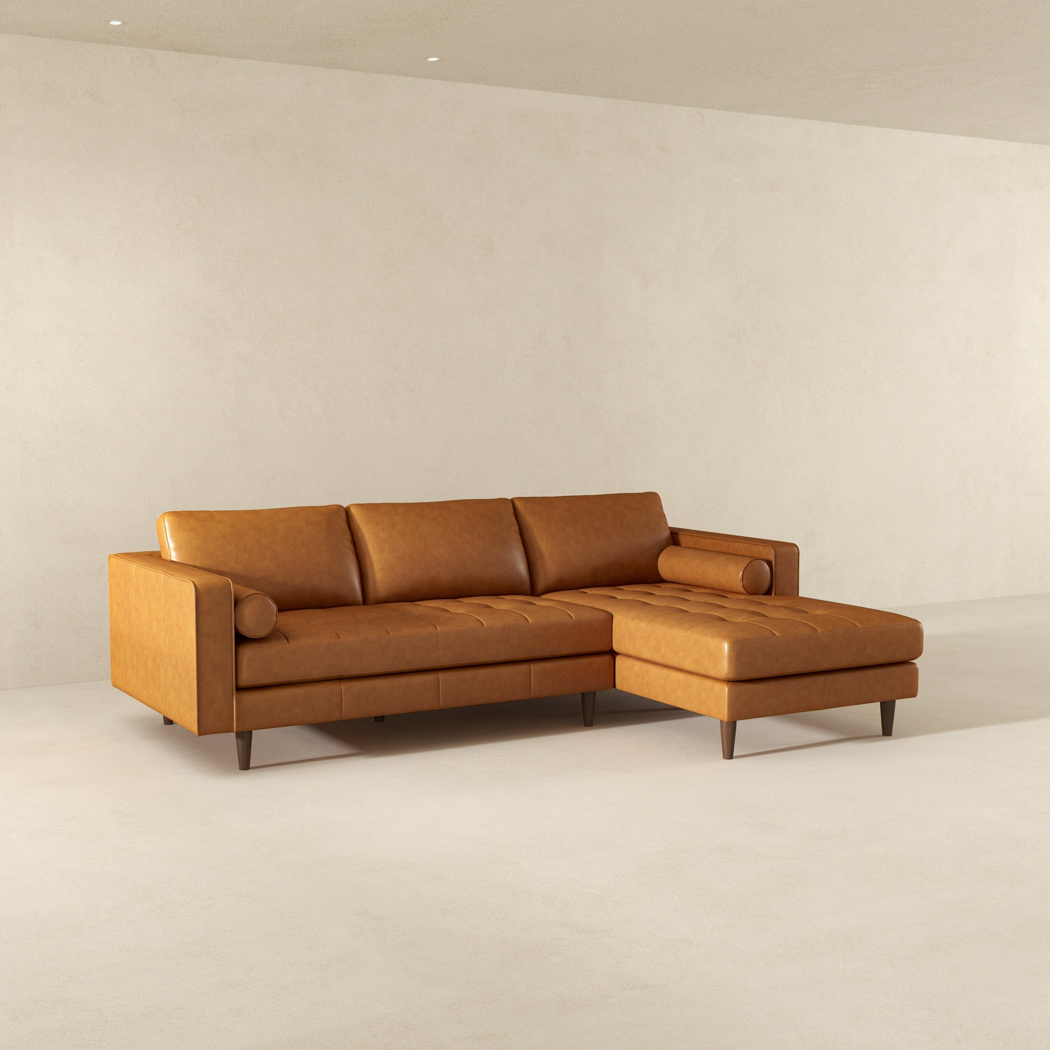 Anthony Luxurious L-Shaped Top Grain Leather Sectional Sofa