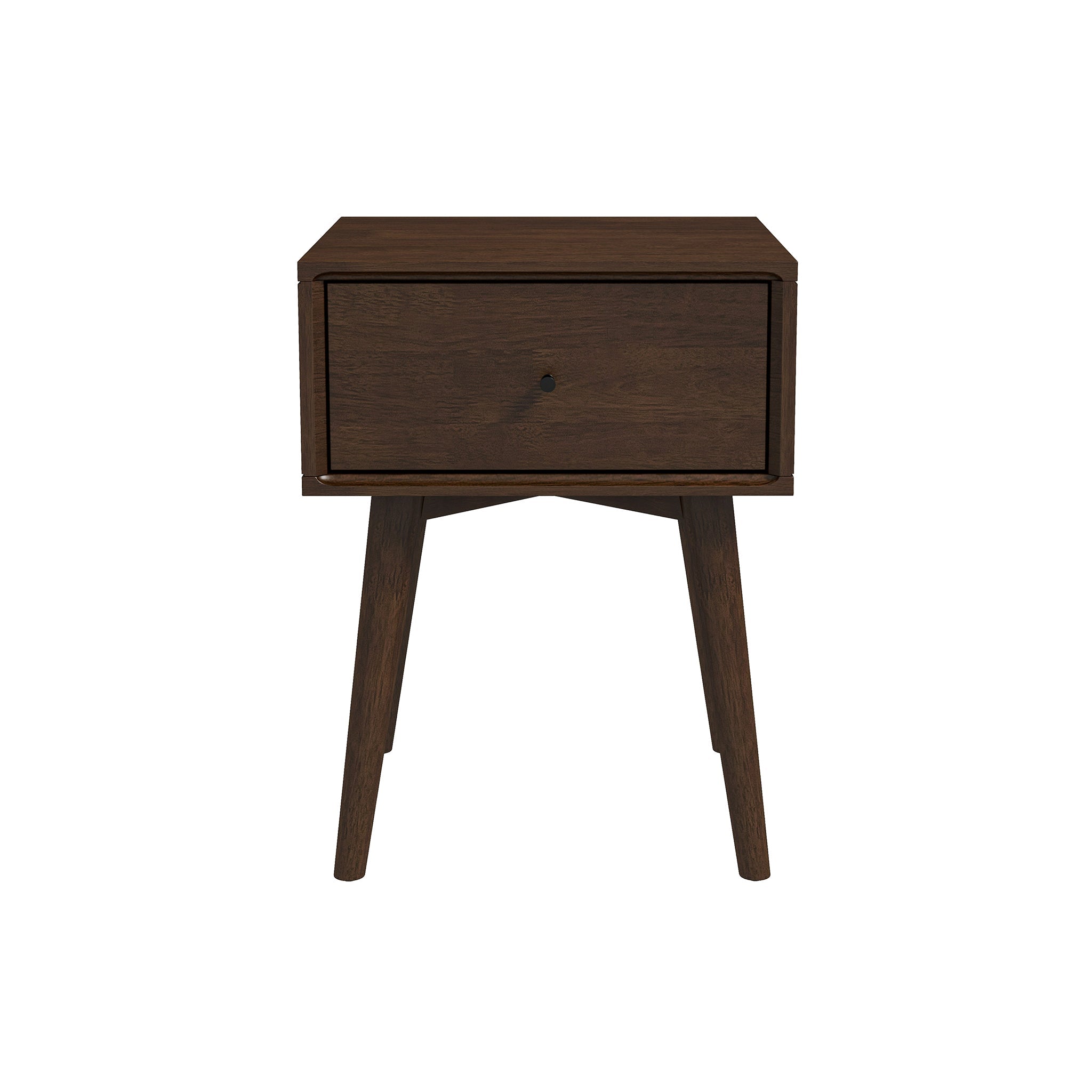 Avery Solid Wood Walnut Night Stand with Single Drawer