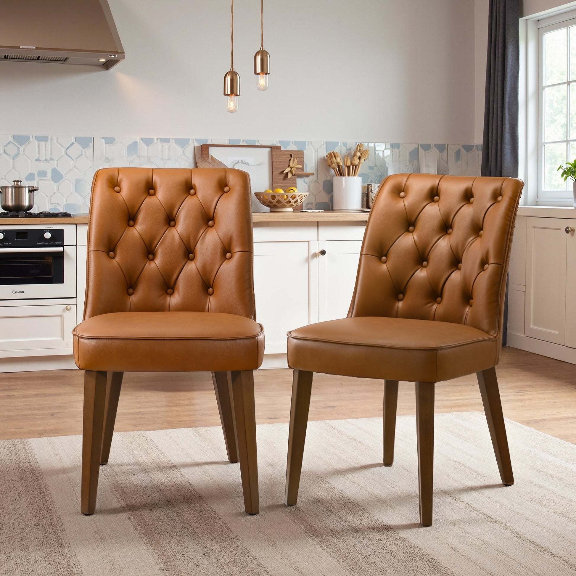 Belmont Cognac Vegan Leather Dining Chair