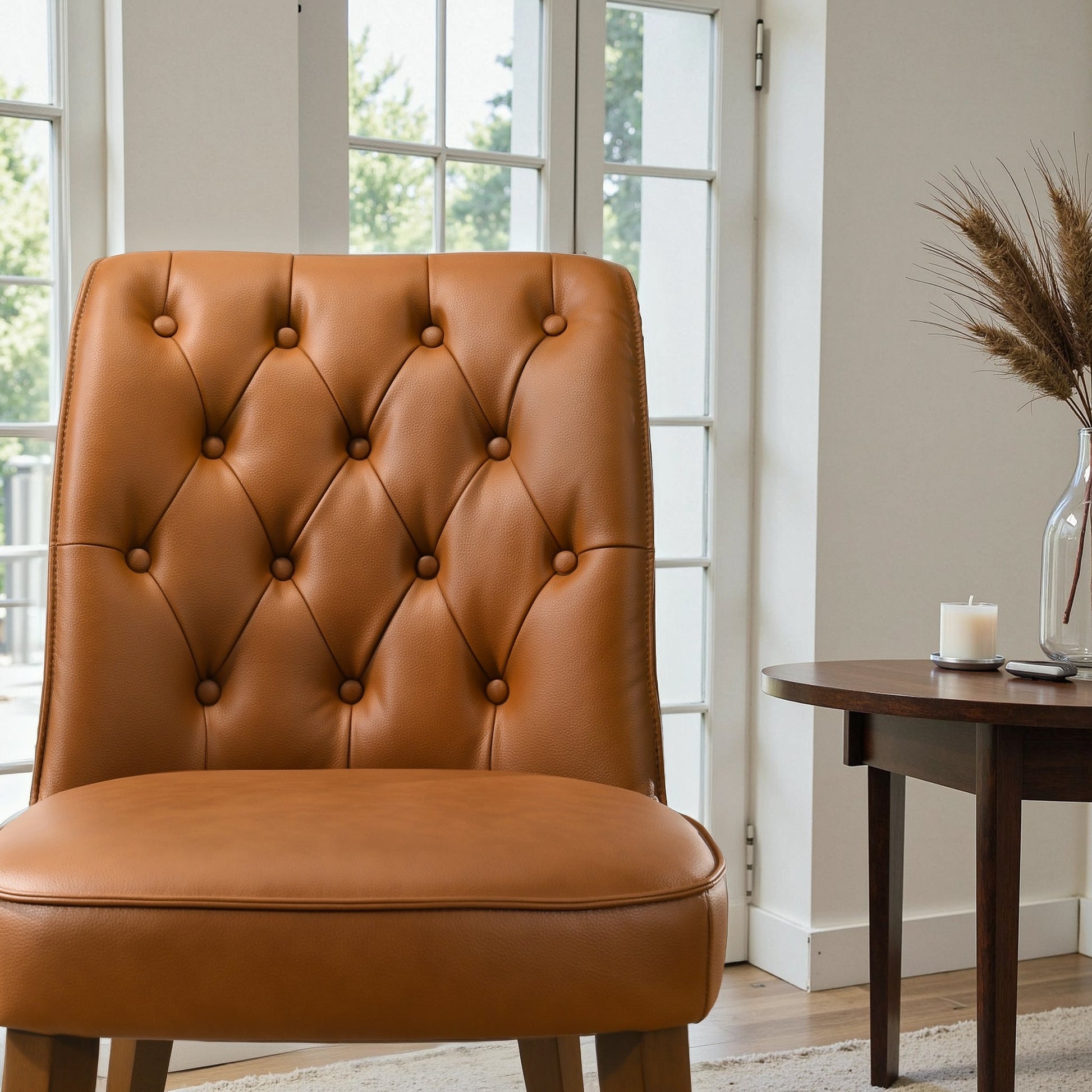 Belmont Cognac Vegan Leather Dining Chair