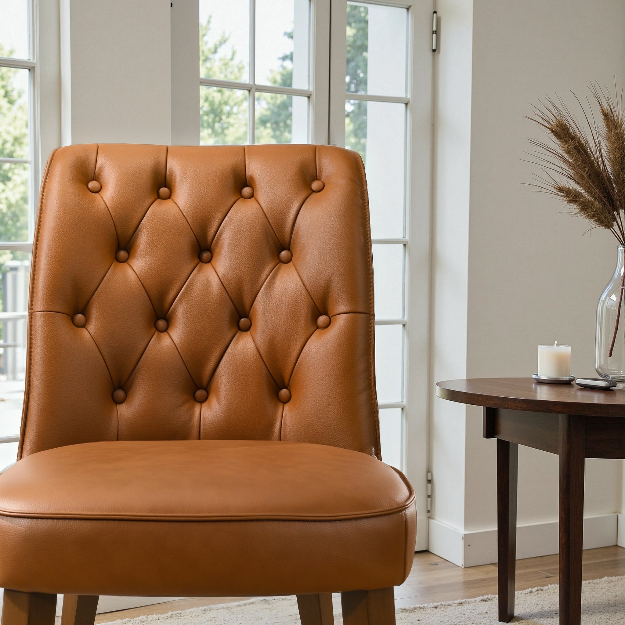 Belmont Cognac Vegan Leather Dining Chair