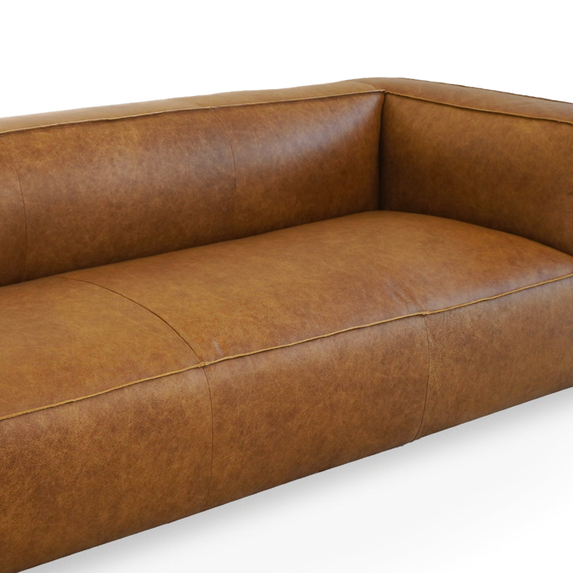 Colton Modern Luxury Genuine Leather Rectangular Sofa