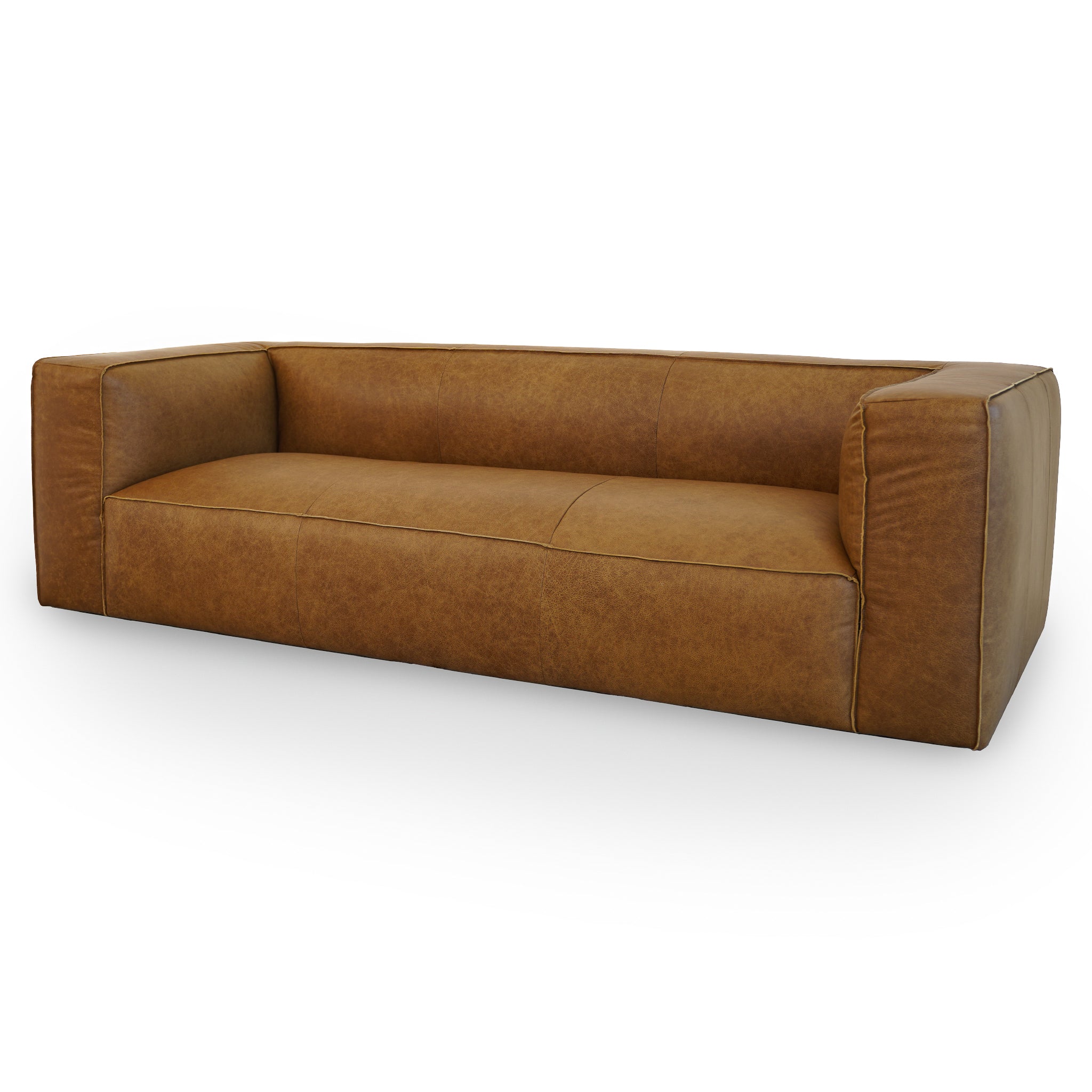 Colton Modern Luxury Genuine Leather Rectangular Sofa