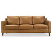 Cooper Mid-Century Modern Tan Genuine Leather Sofa