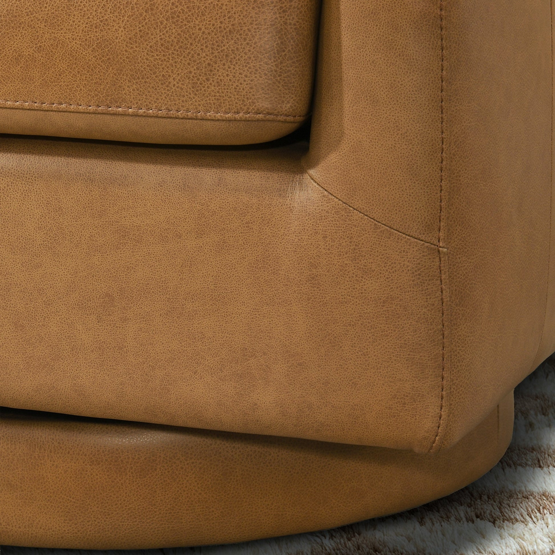 Danville Top-Grain Leather 360° Swivel Accent Chair with Round Base