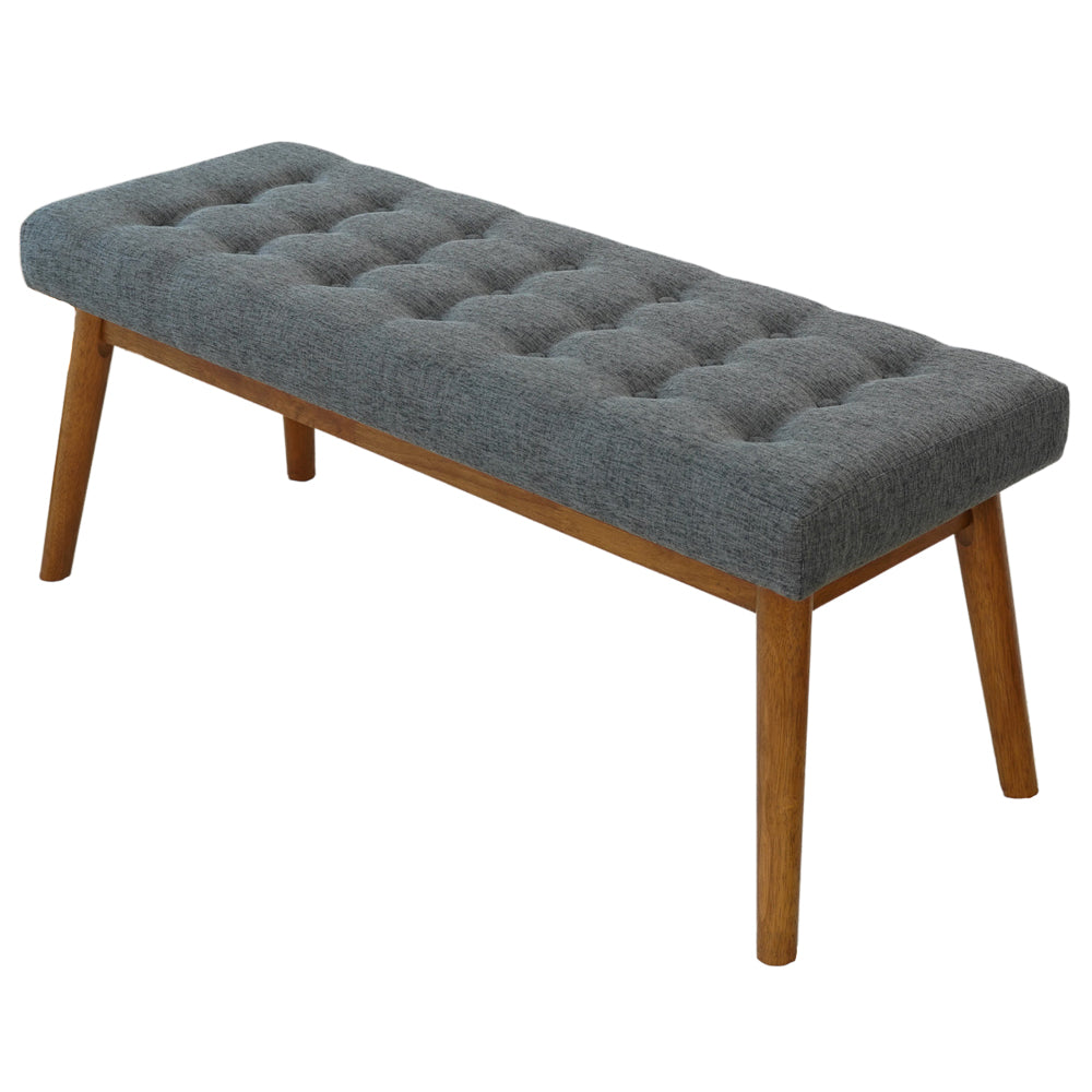 Delilah Mid-Century Modern Button-Tufted Upholstered Bench