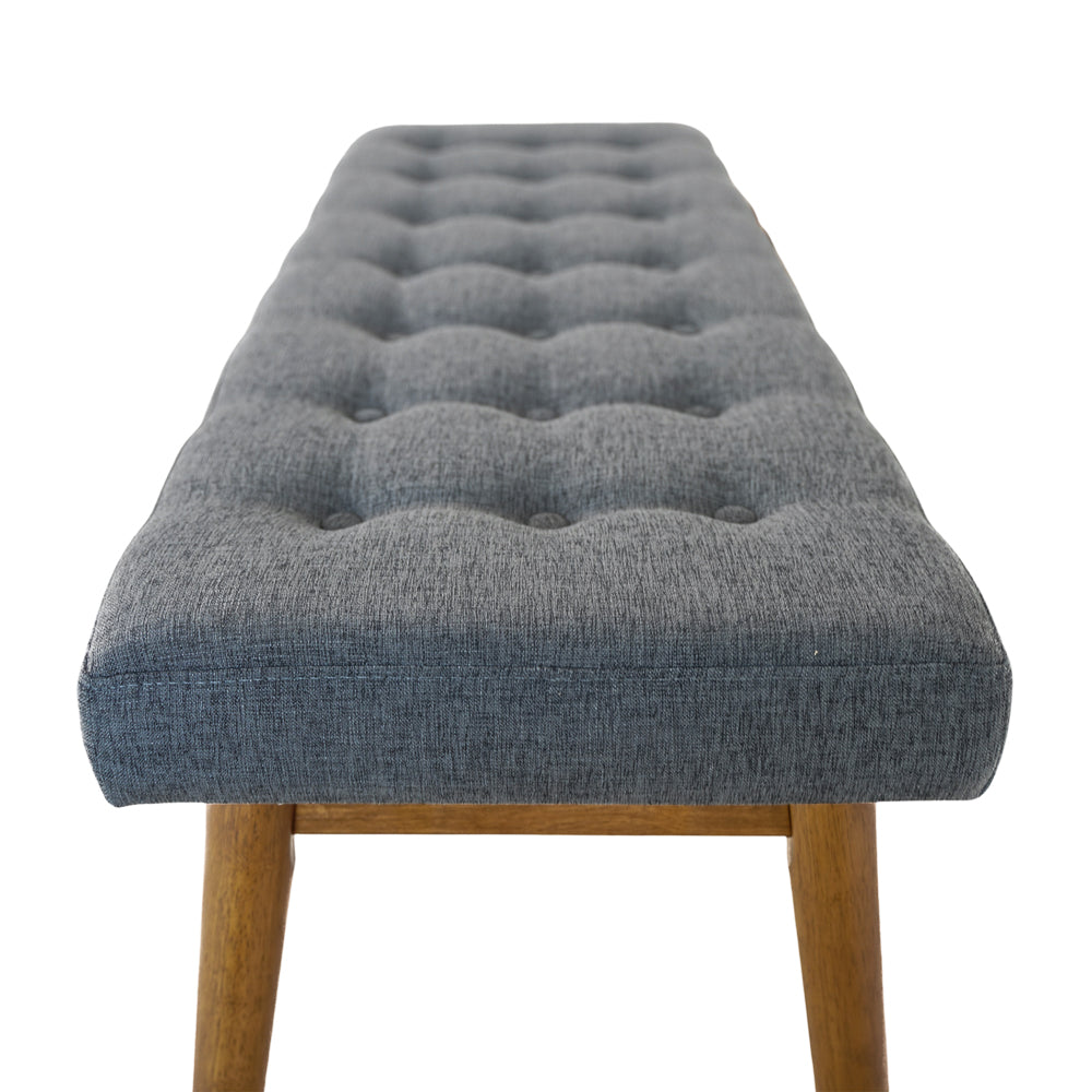 Delilah Mid-Century Modern Button-Tufted Upholstered Bench