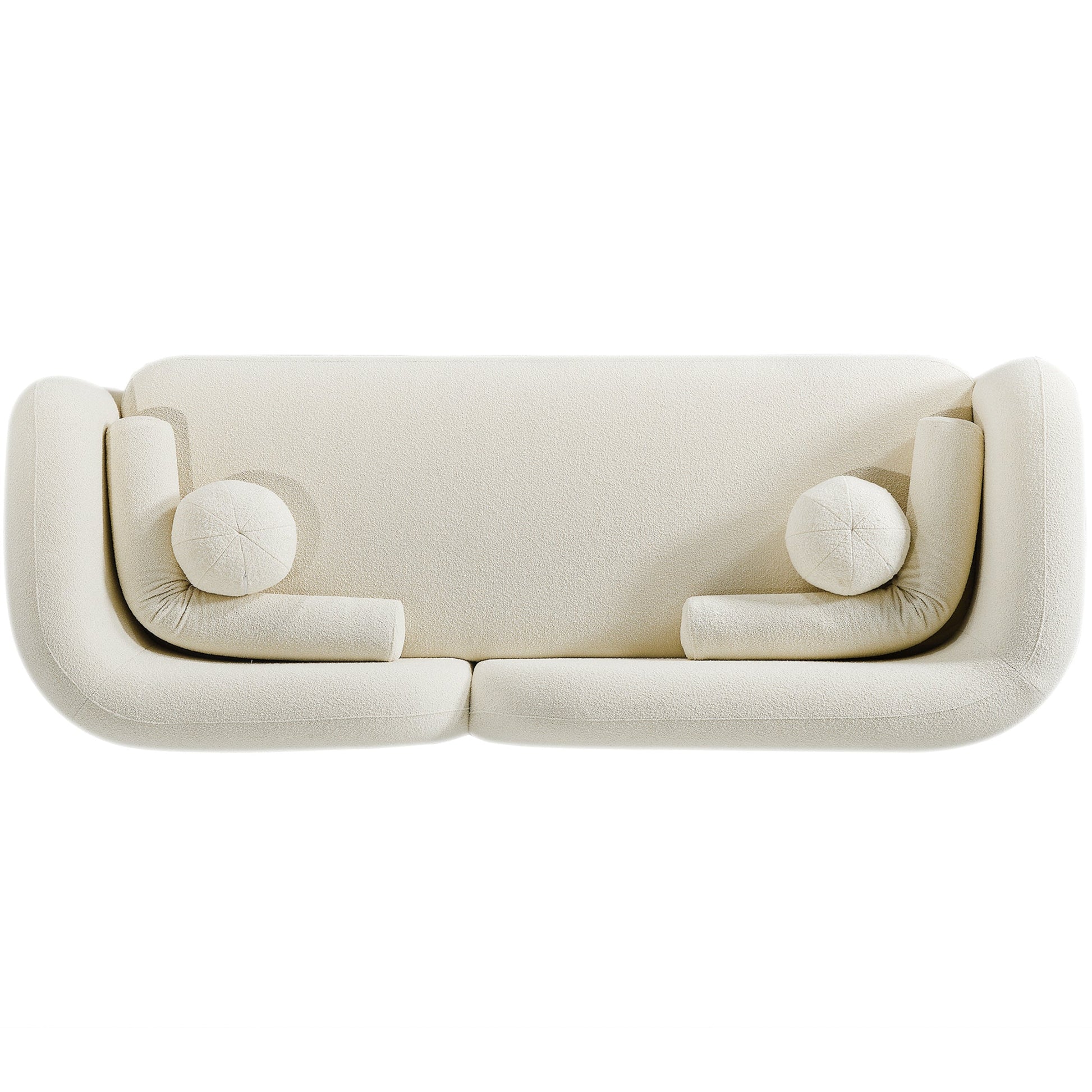 Donna Boucle Fabric Curved Sofa