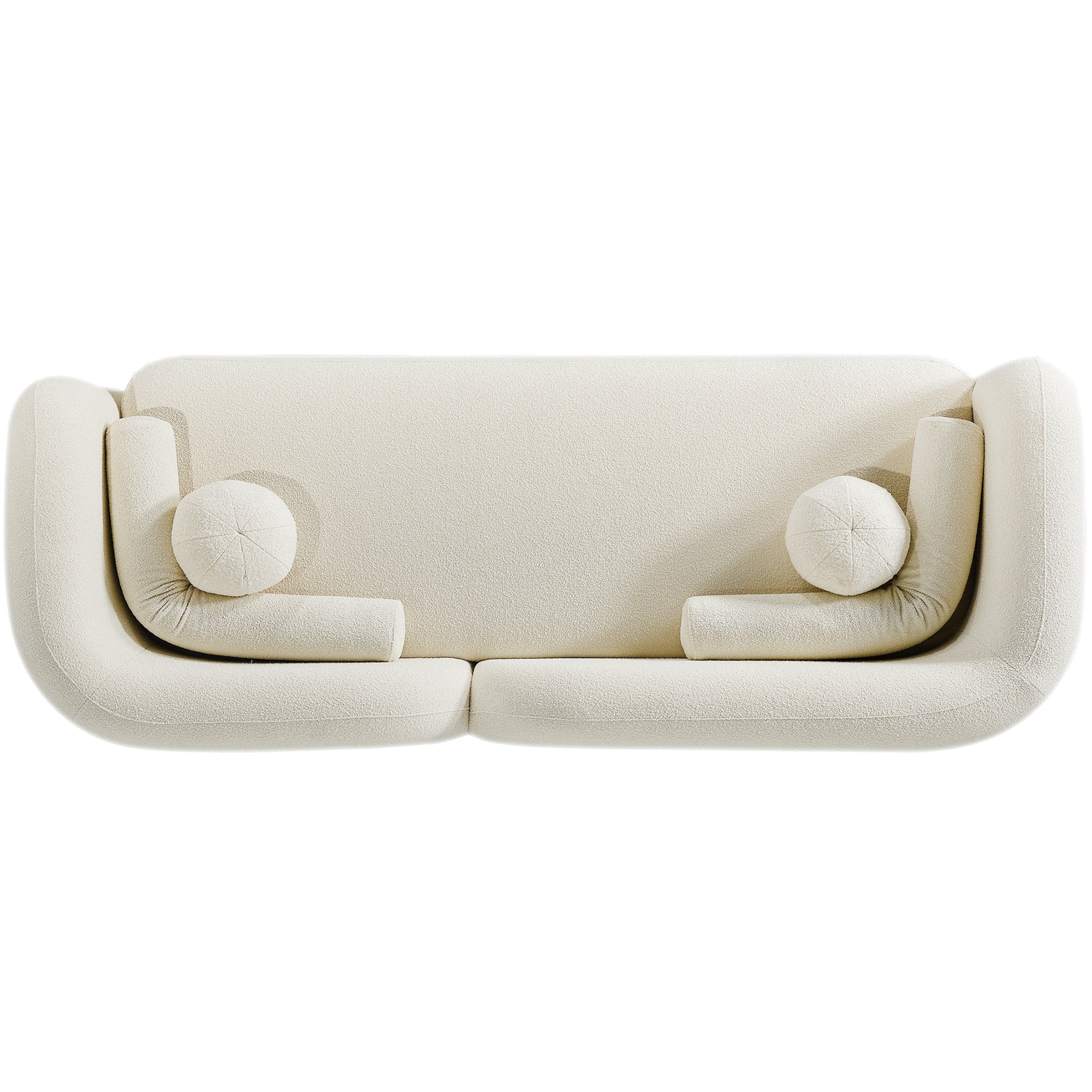 Donna Boucle Fabric Curved Sofa
