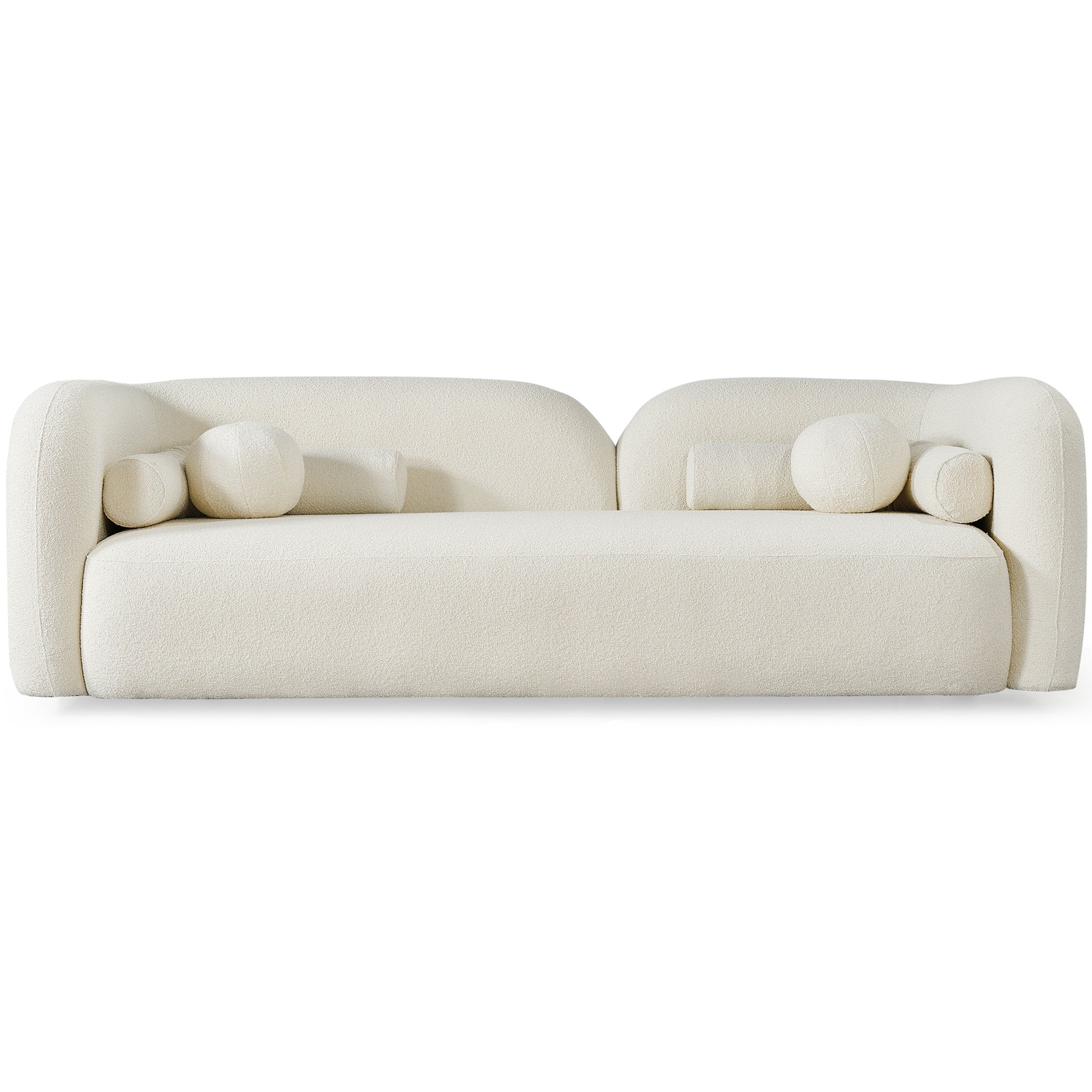 Donna Boucle Fabric Curved Sofa