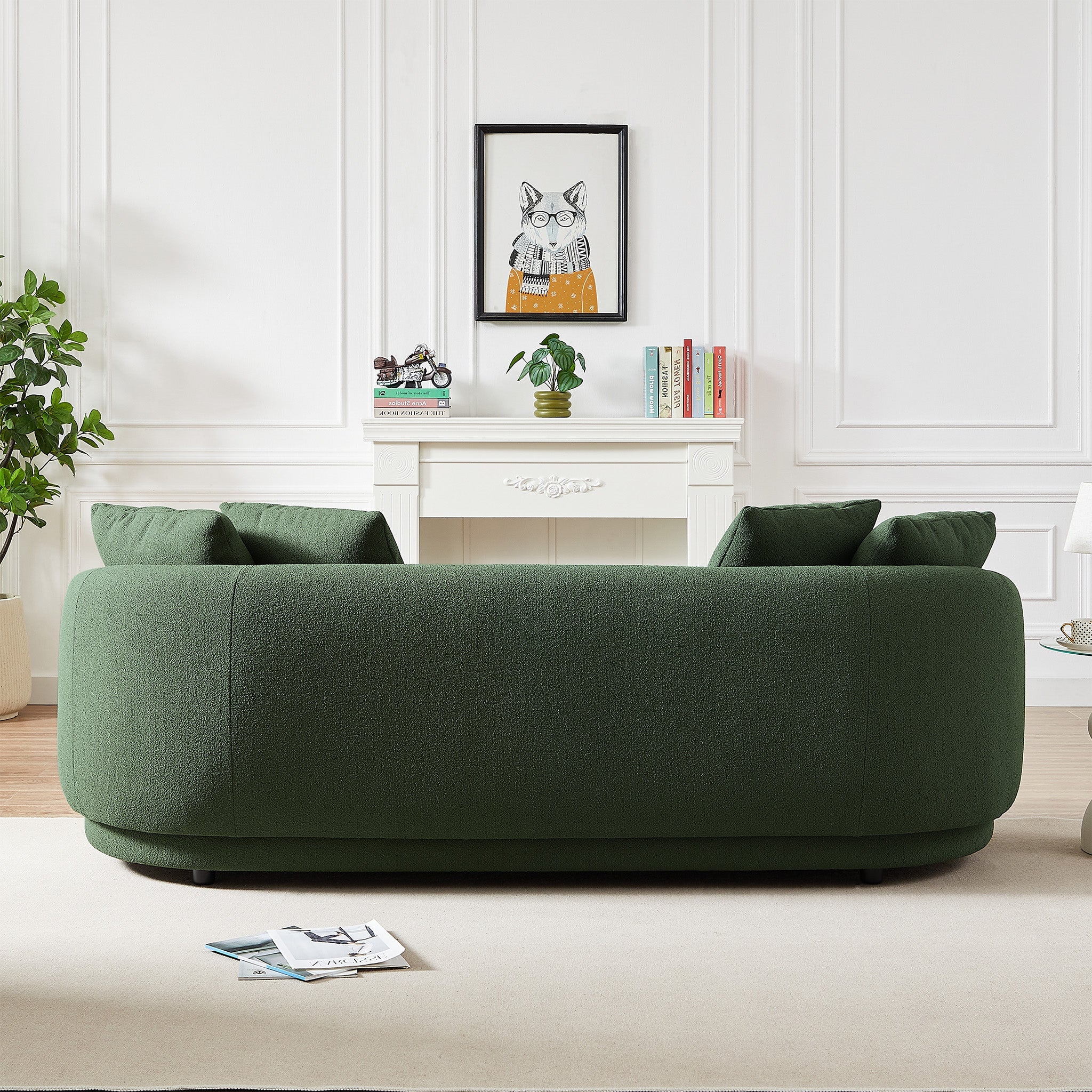 Dylan Round Arm Boucle Fabric Luxury Japandi Style Sofa