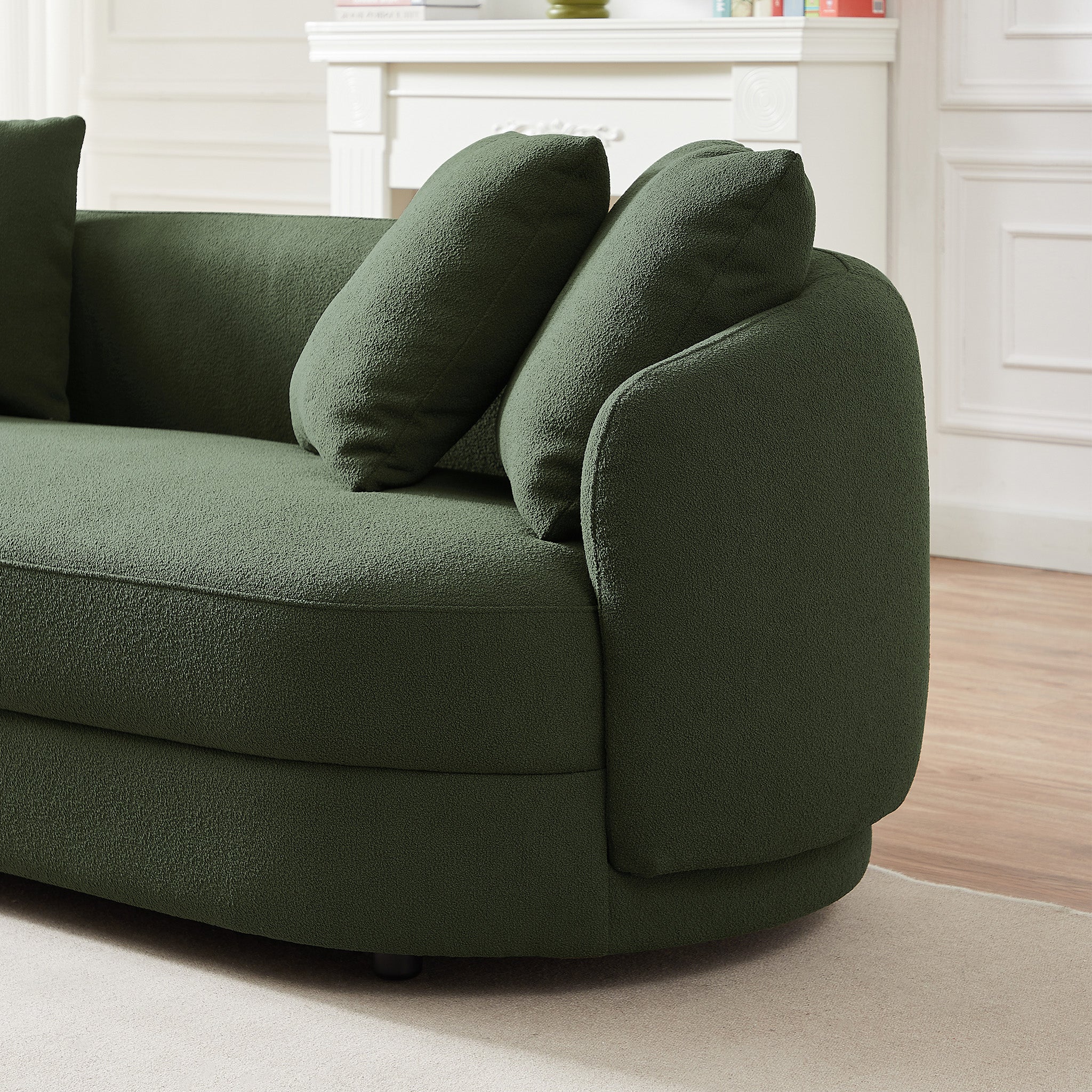 Dylan Round Arm Boucle Fabric Luxury Japandi Style Sofa