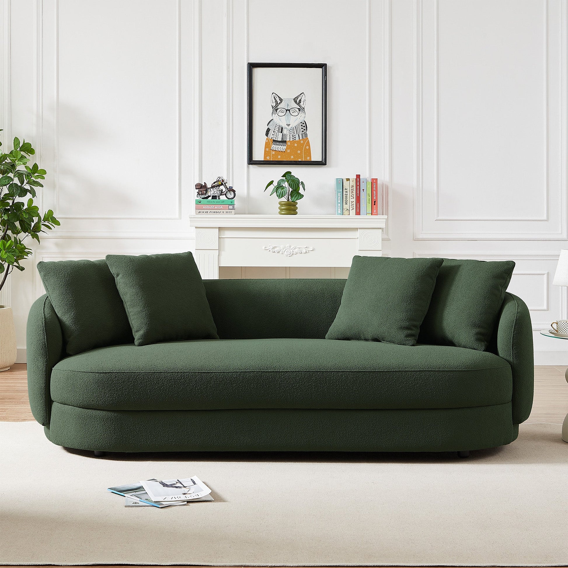 Dylan Round Arm Boucle Fabric Luxury Japandi Style Sofa