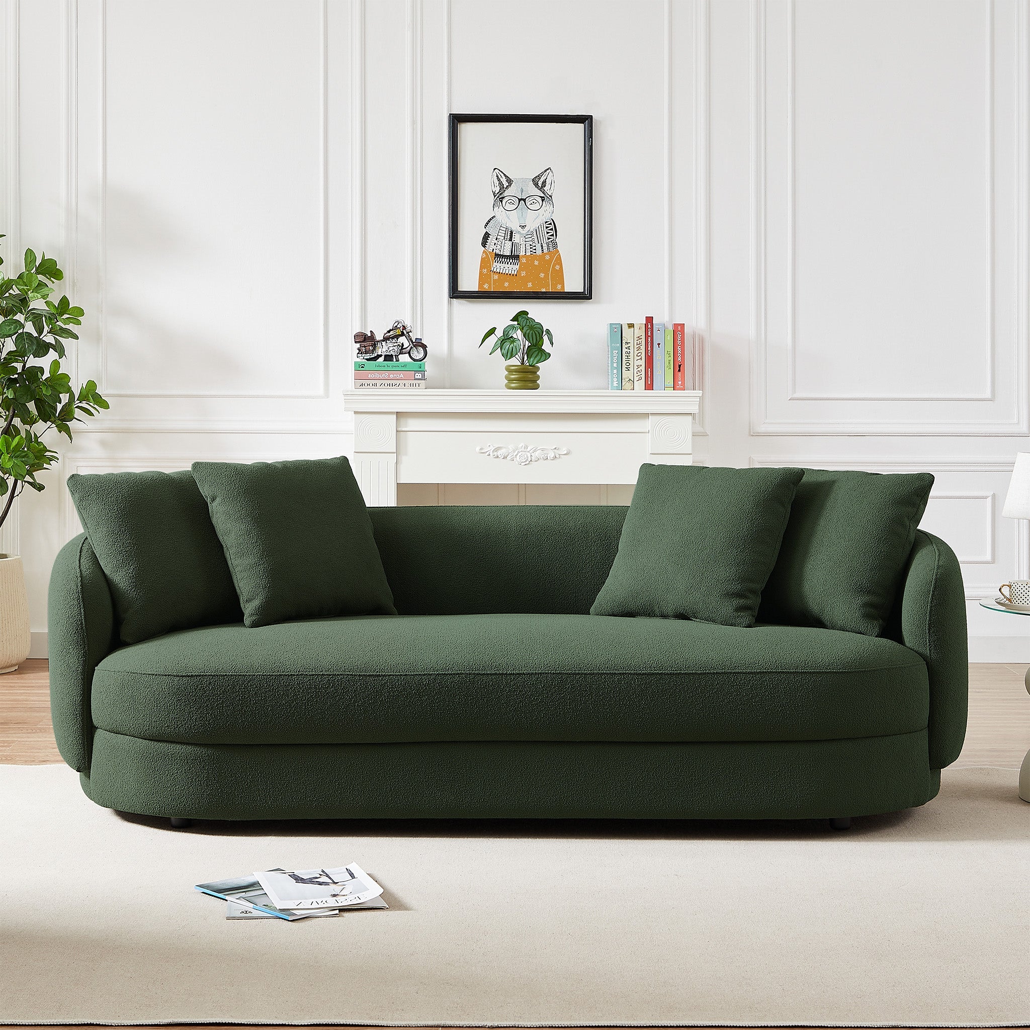 Dylan Round Arm Boucle Fabric Luxury Japandi Style Sofa