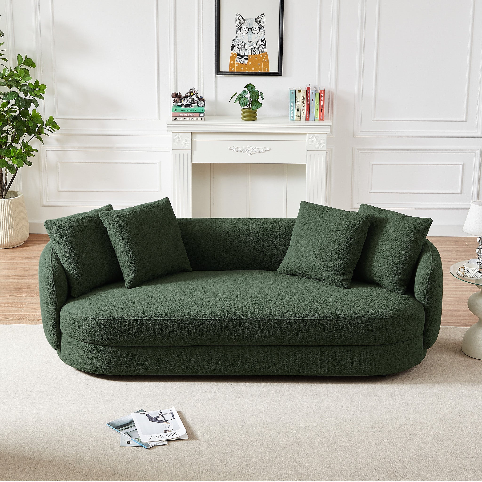Dylan Round Arm Boucle Fabric Luxury Japandi Style Sofa