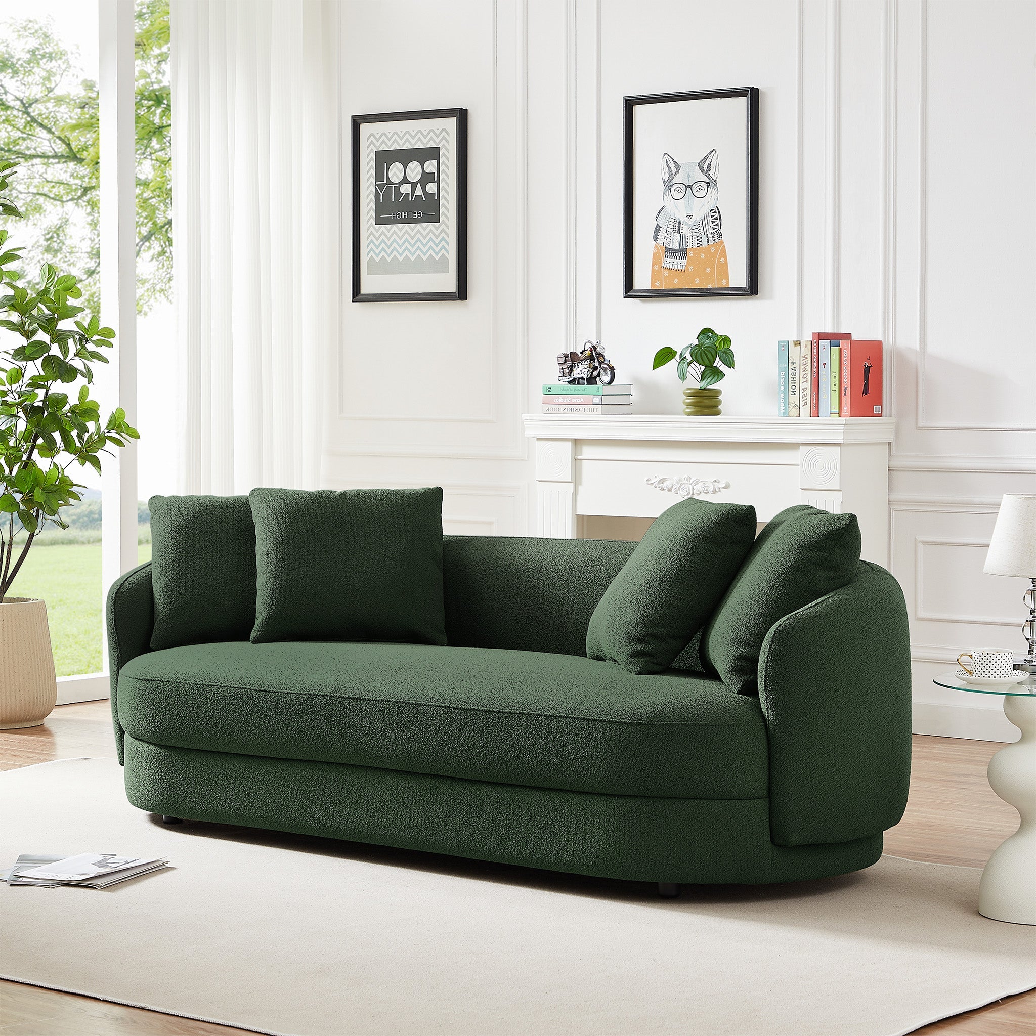 Dylan Round Arm Boucle Fabric Luxury Japandi Style Sofa