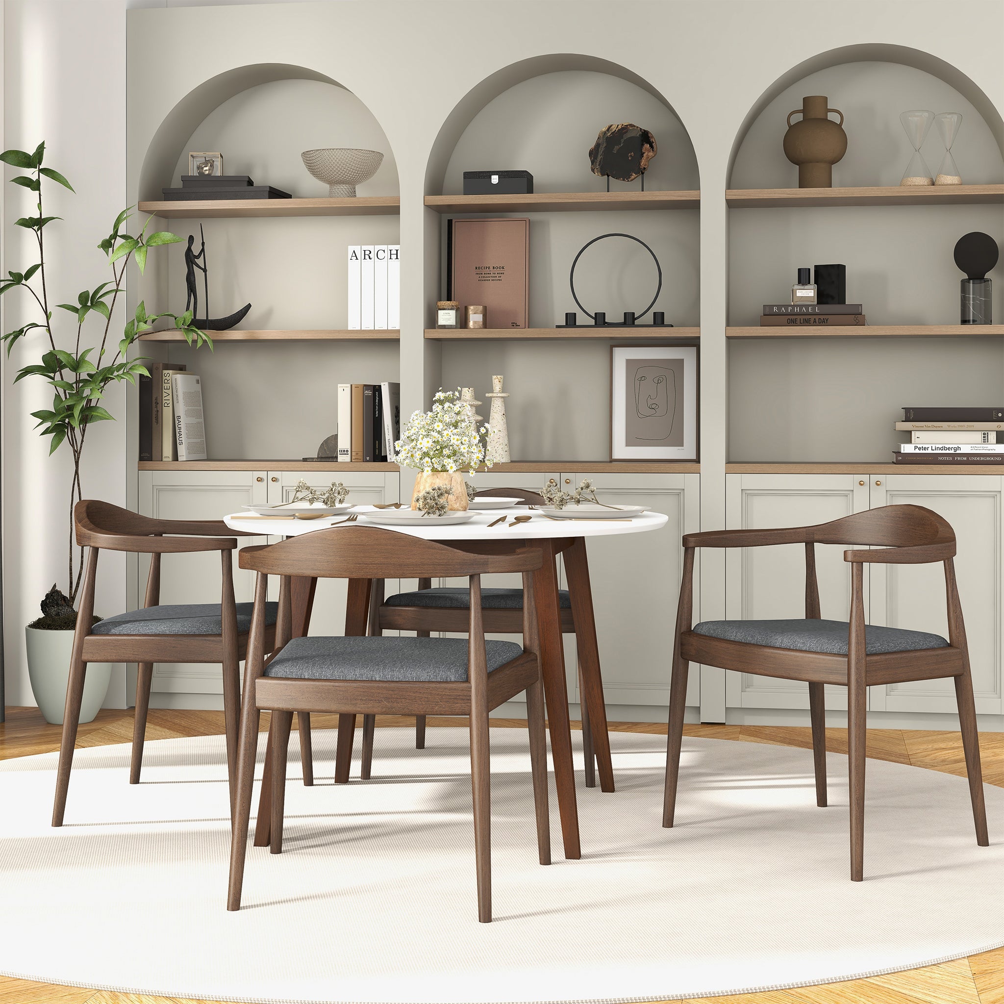 Kelly Grey Fabric Modern Dining Chair