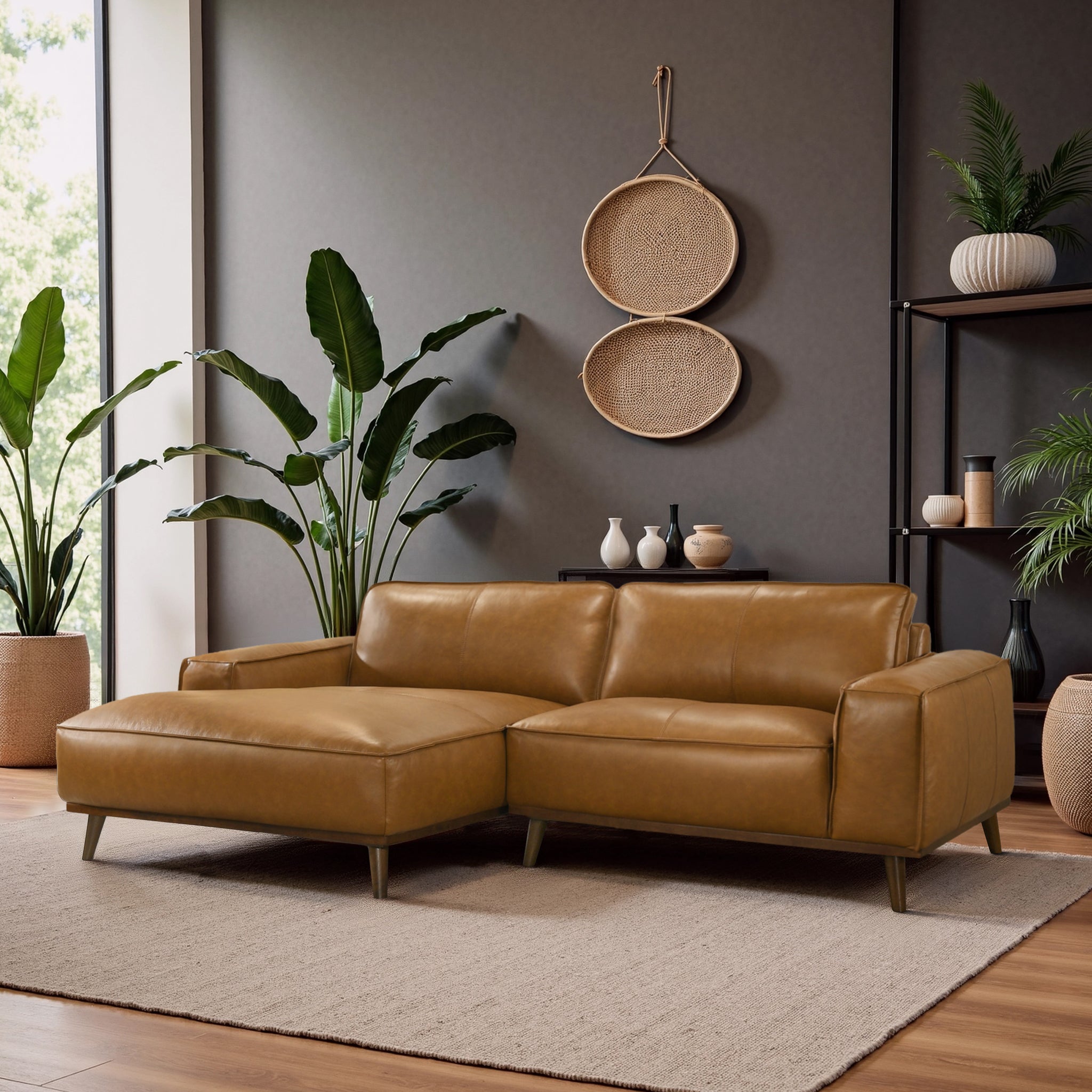 Kerrville Premium Leather Sectional with Chaise