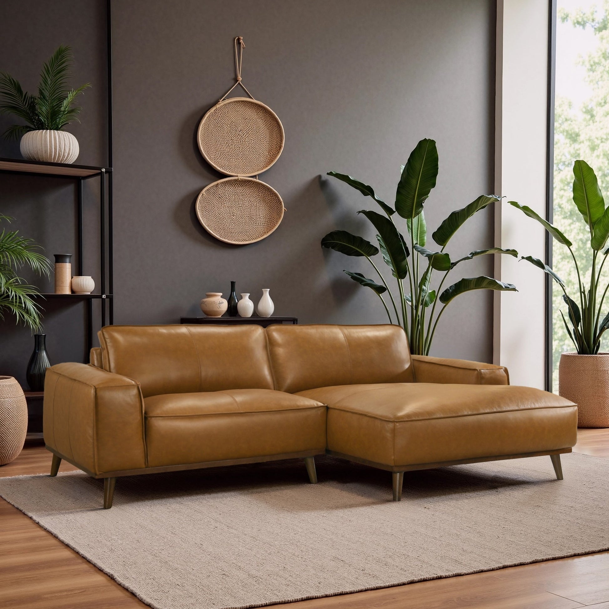 Kerrville Premium Leather Sectional with Chaise