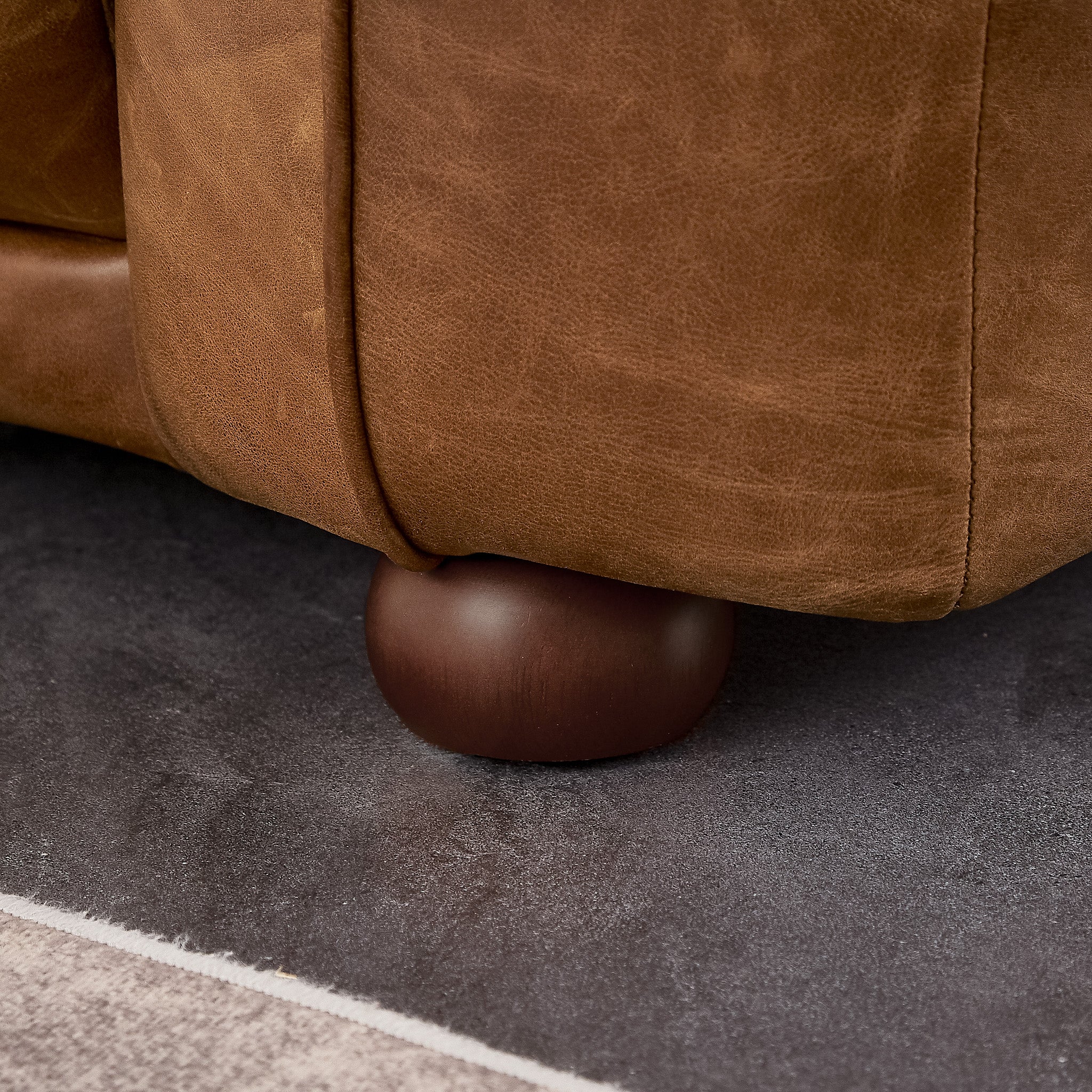 Mila Modern Brown Genuine Leather Sofa