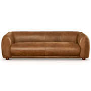 Mila Modern Brown Genuine Leather Sofa