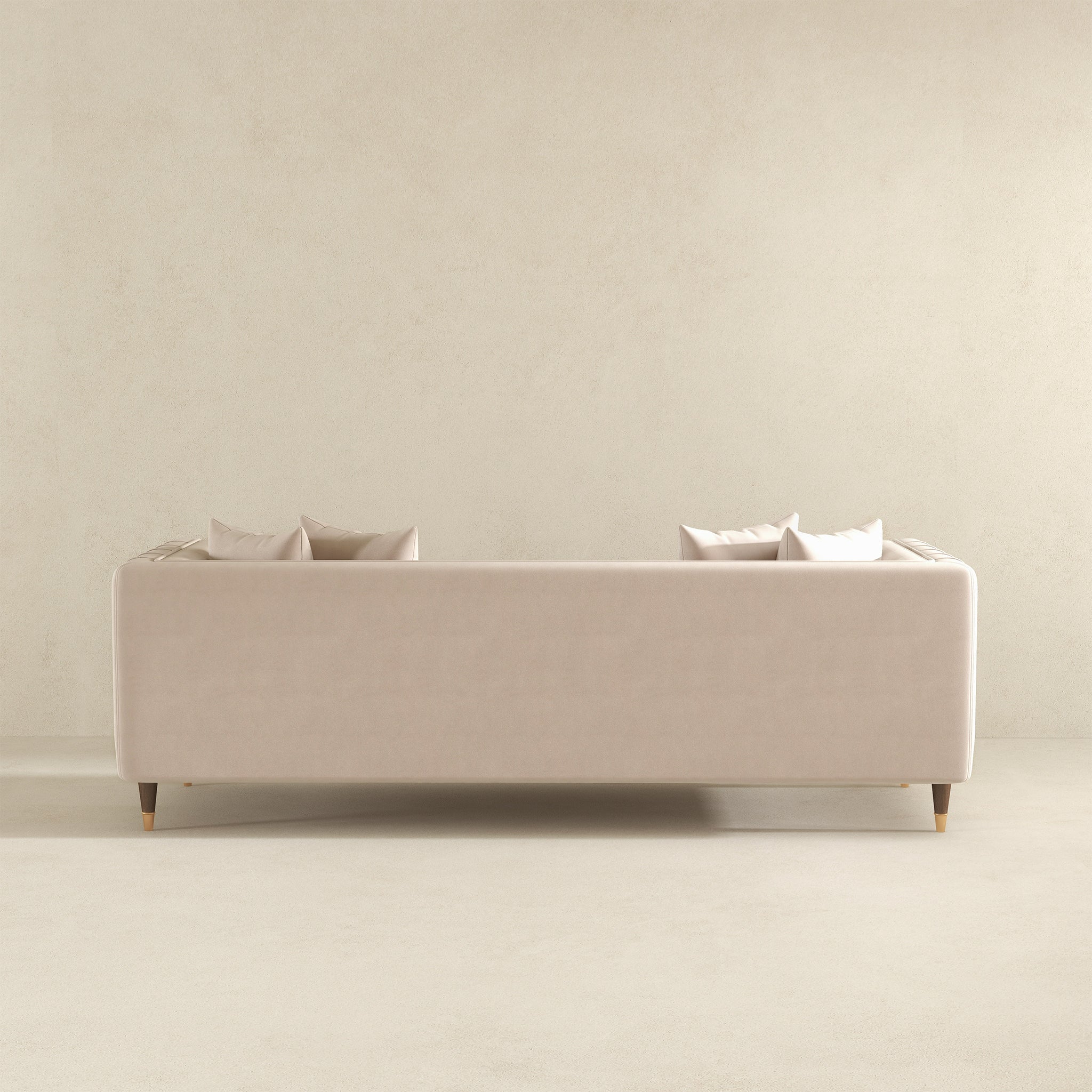Nora 3-Seater Velvet Sofa | Minimalist Nordic Design with Solid Wood Base