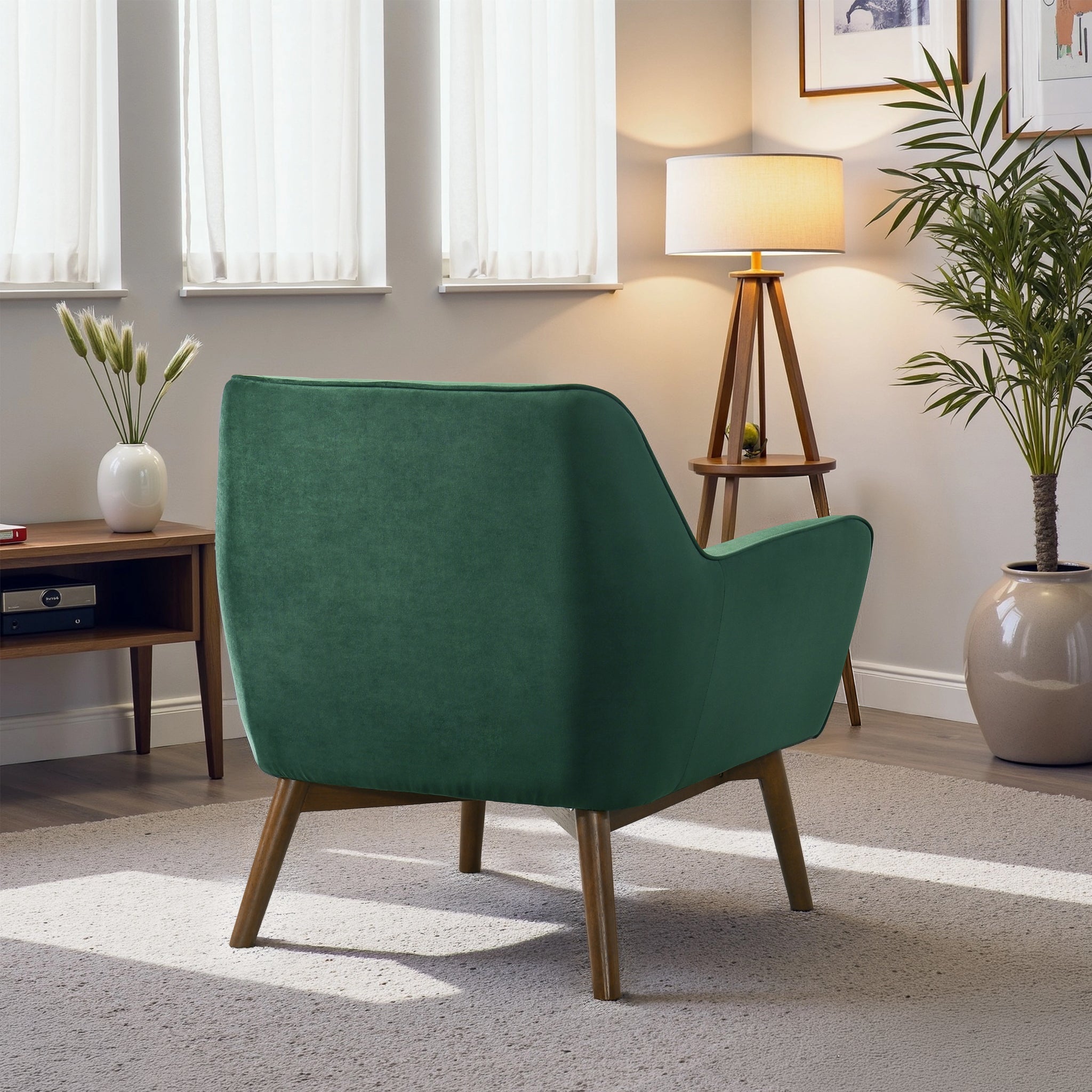 Panom Mid-Century Modern Velvet Armchair