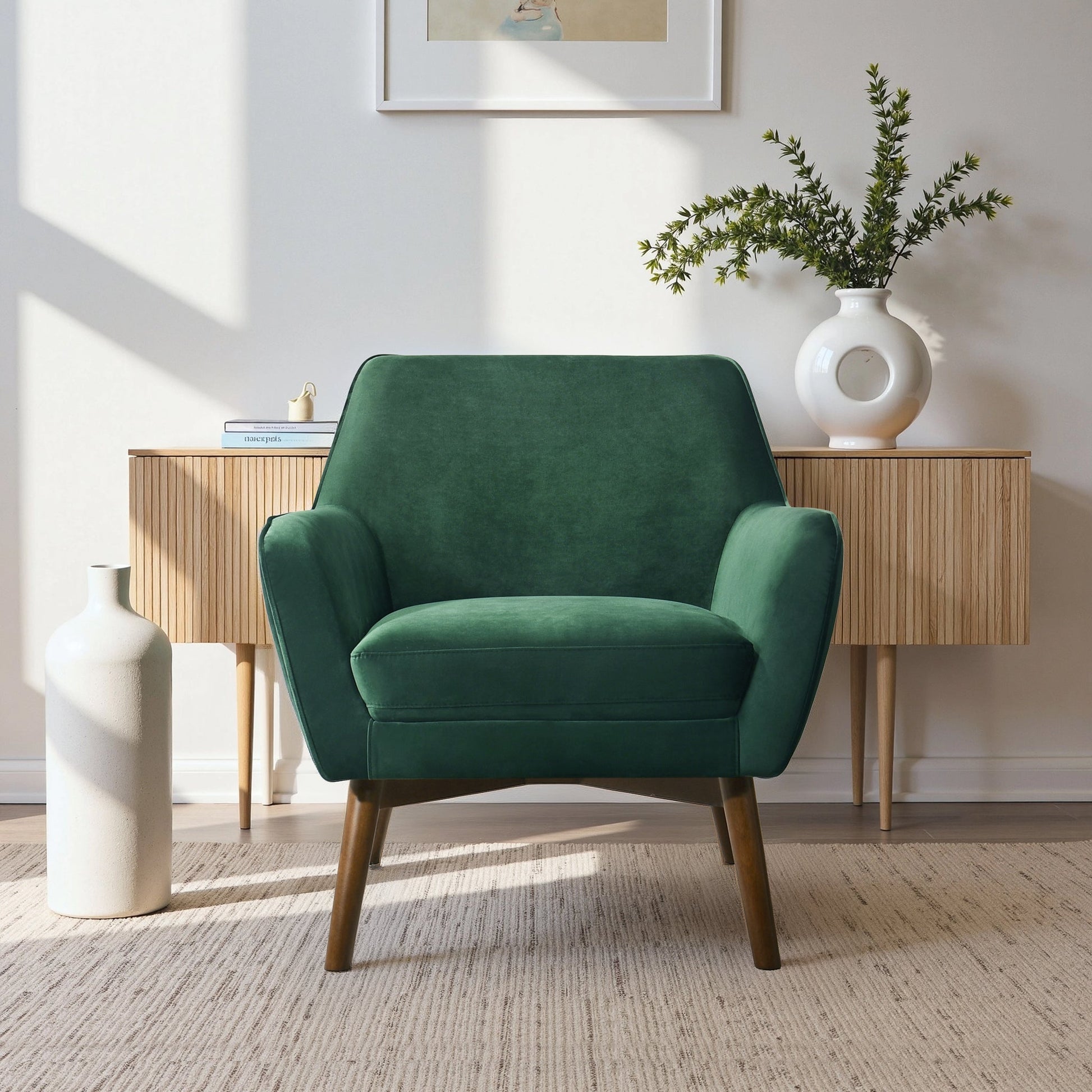 Panom Mid-Century Modern Velvet Armchair