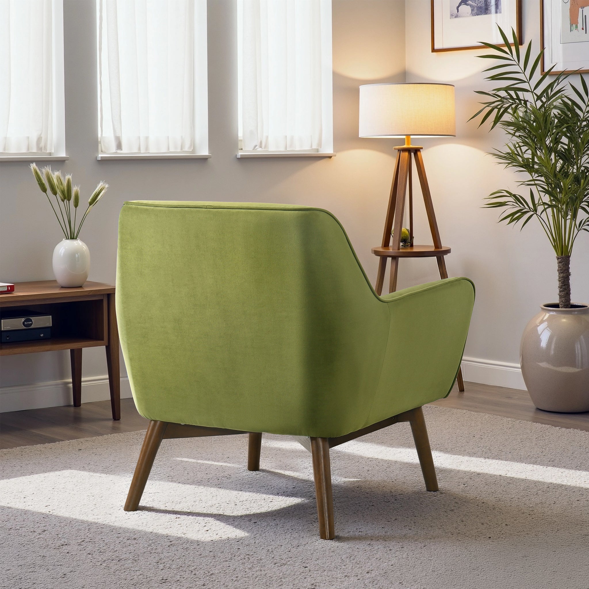 Panom Mid-Century Modern Velvet Armchair