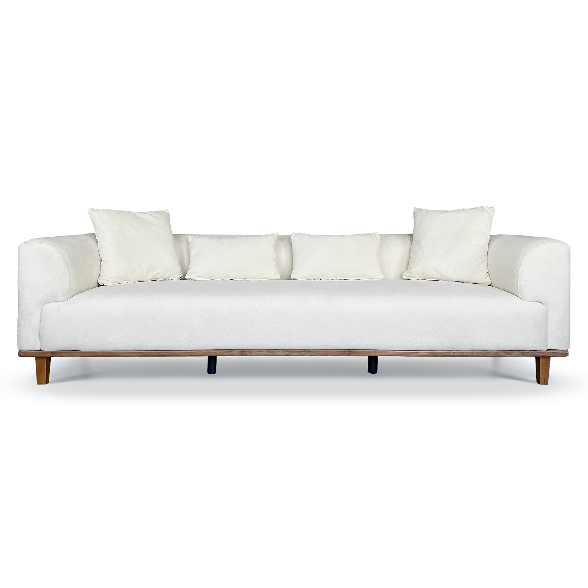 Richardson Modern Velvet Upholstered Sofa with Solid Wood Legs and Loose Pillows