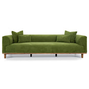 Richardson Modern Velvet Upholstered Sofa with Solid Wood Legs and Loose Pillows