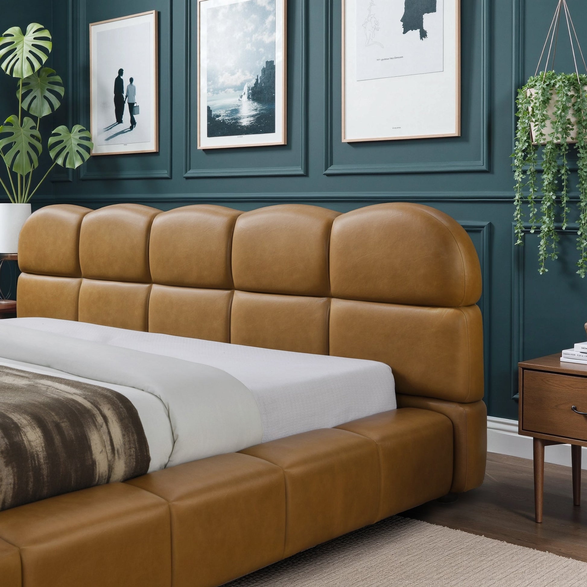 Roswell Vegan Leather Upholstered Platform Bed