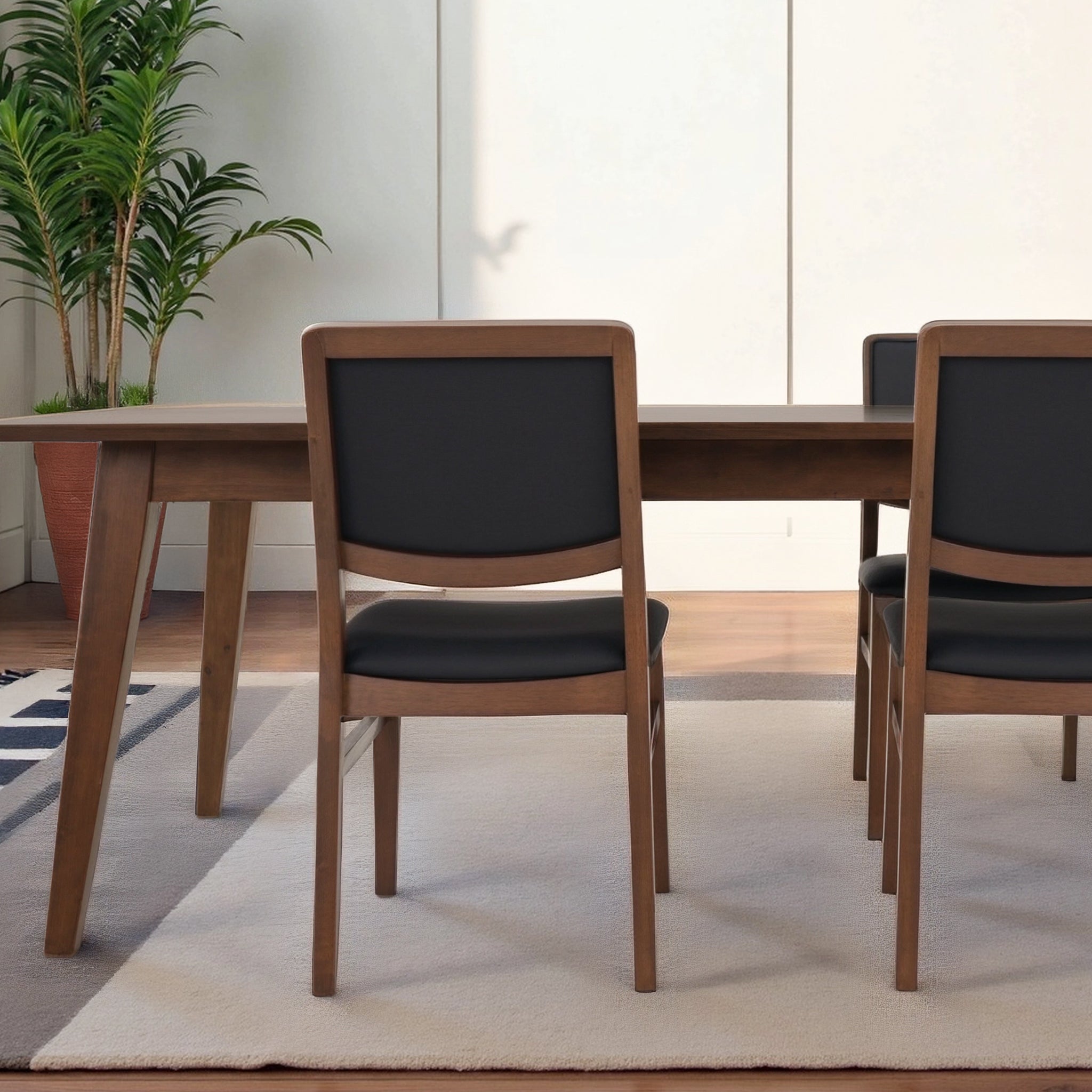 Cary Mid-Century Modern Vegan Leather Dining Chair