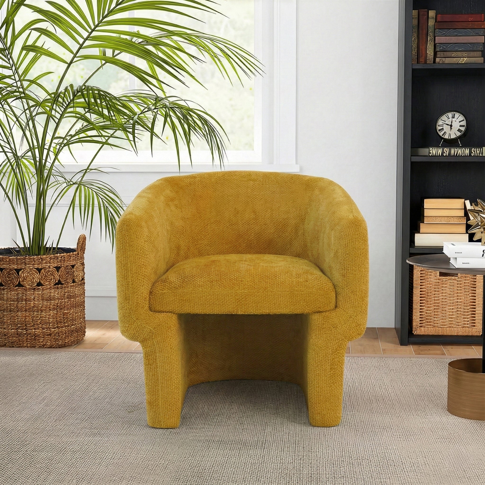 Wichita Contemporary No-Assembly Lounge Chair with Chenille Upholstery