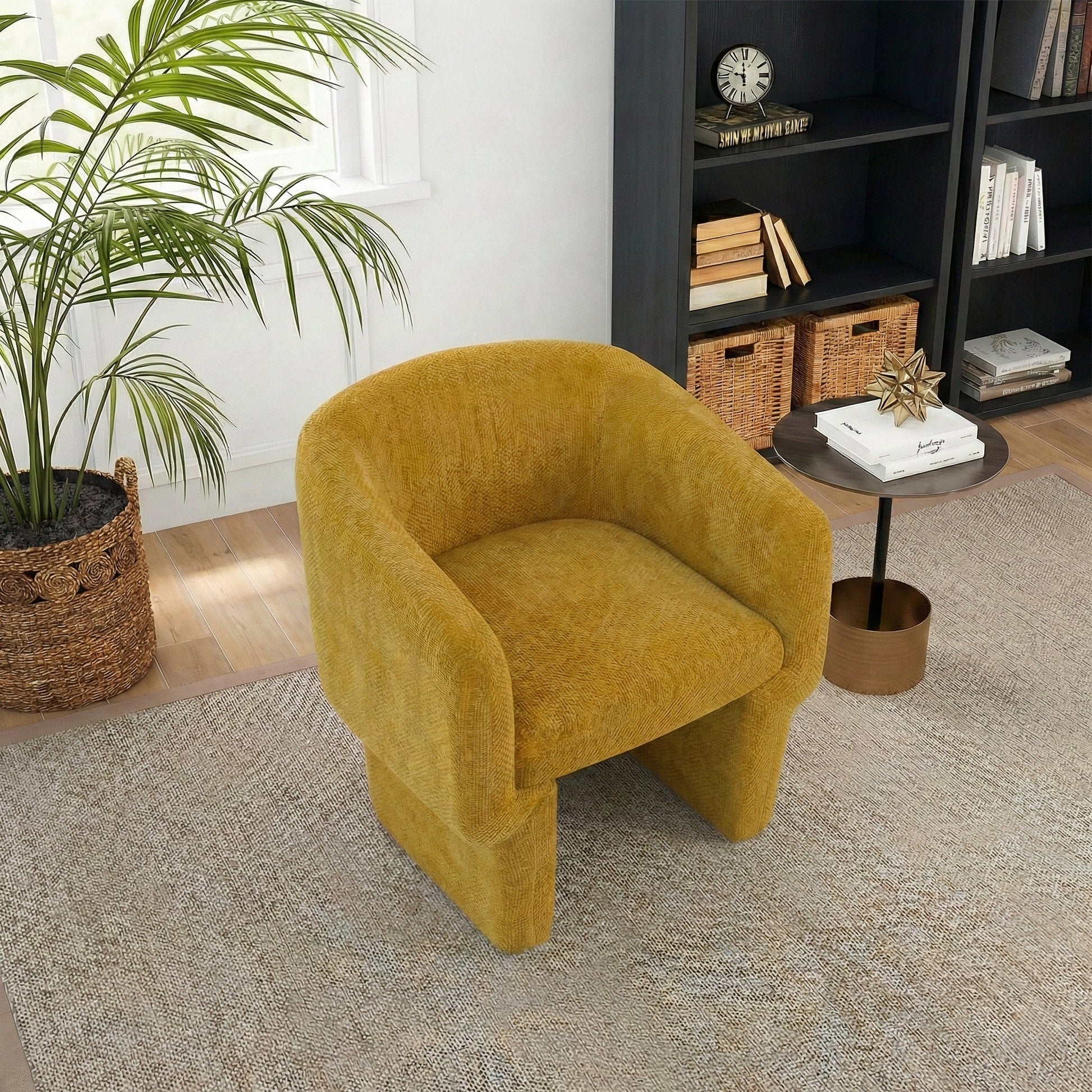 Wichita Contemporary No-Assembly Lounge Chair with Chenille Upholstery