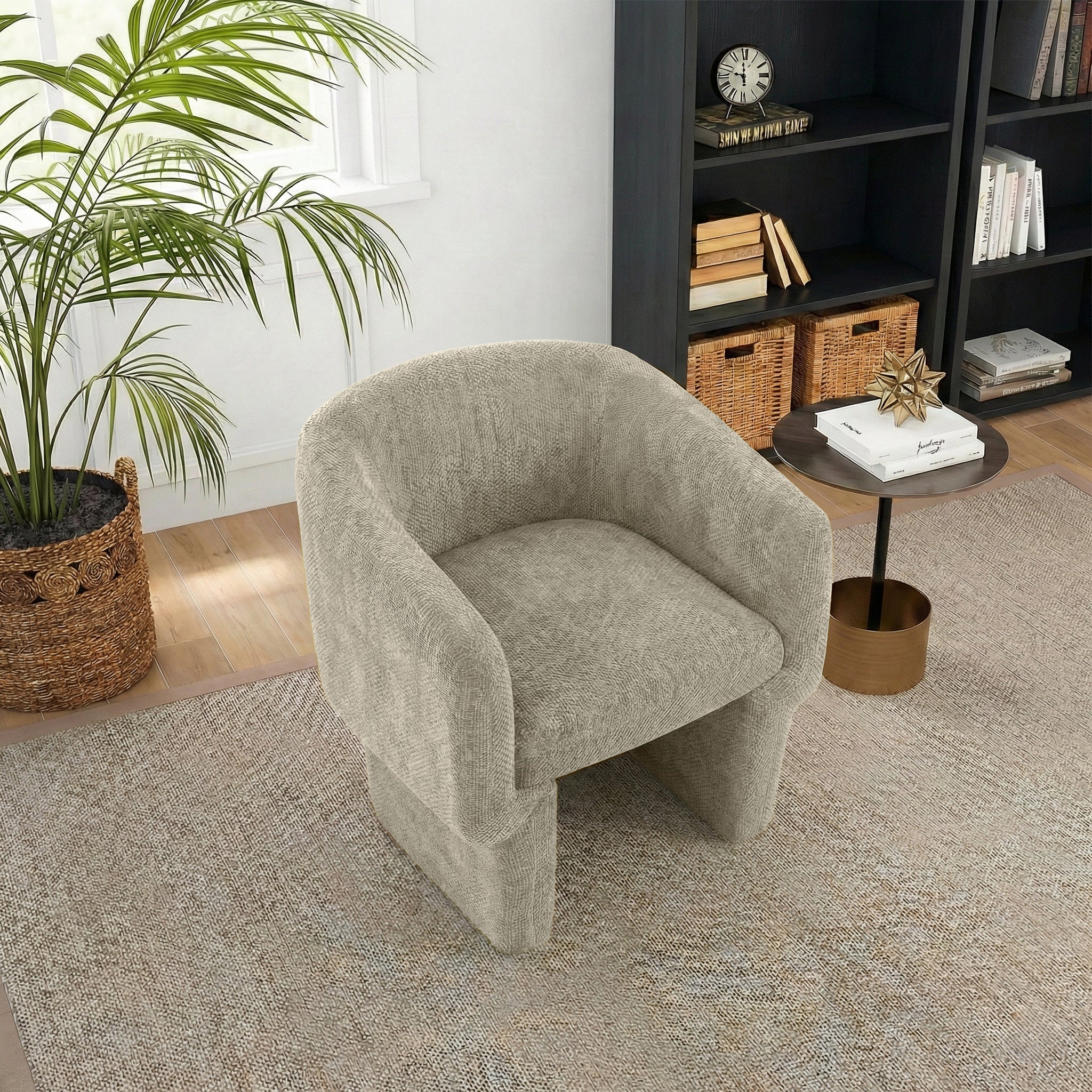 Wichita Contemporary No-Assembly Lounge Chair with Chenille Upholstery