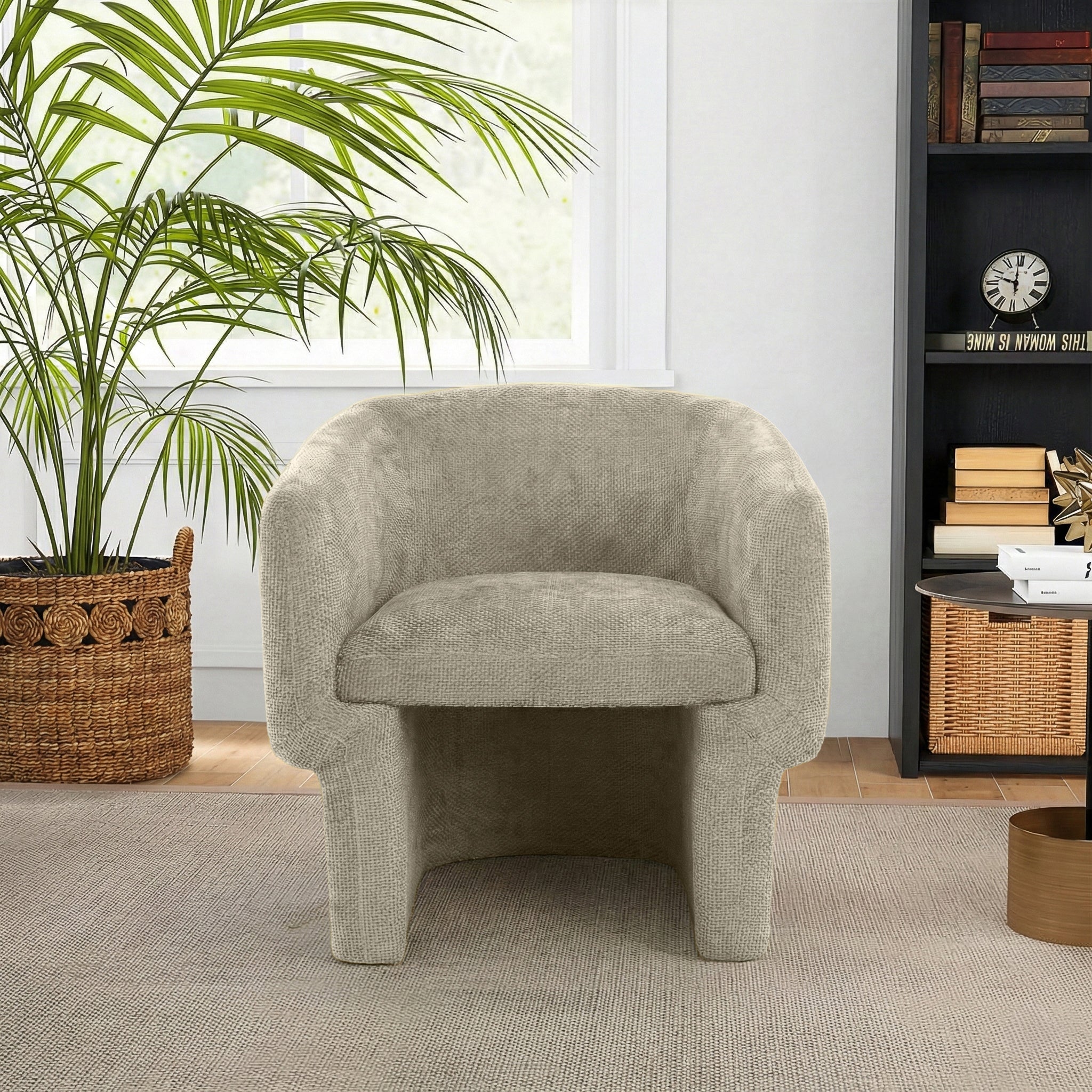 Wichita Contemporary No-Assembly Lounge Chair with Chenille Upholstery
