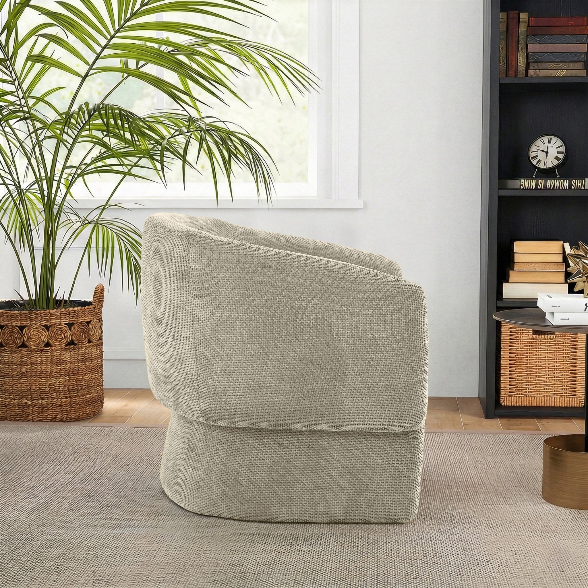 Wichita Contemporary No-Assembly Lounge Chair with Chenille Upholstery