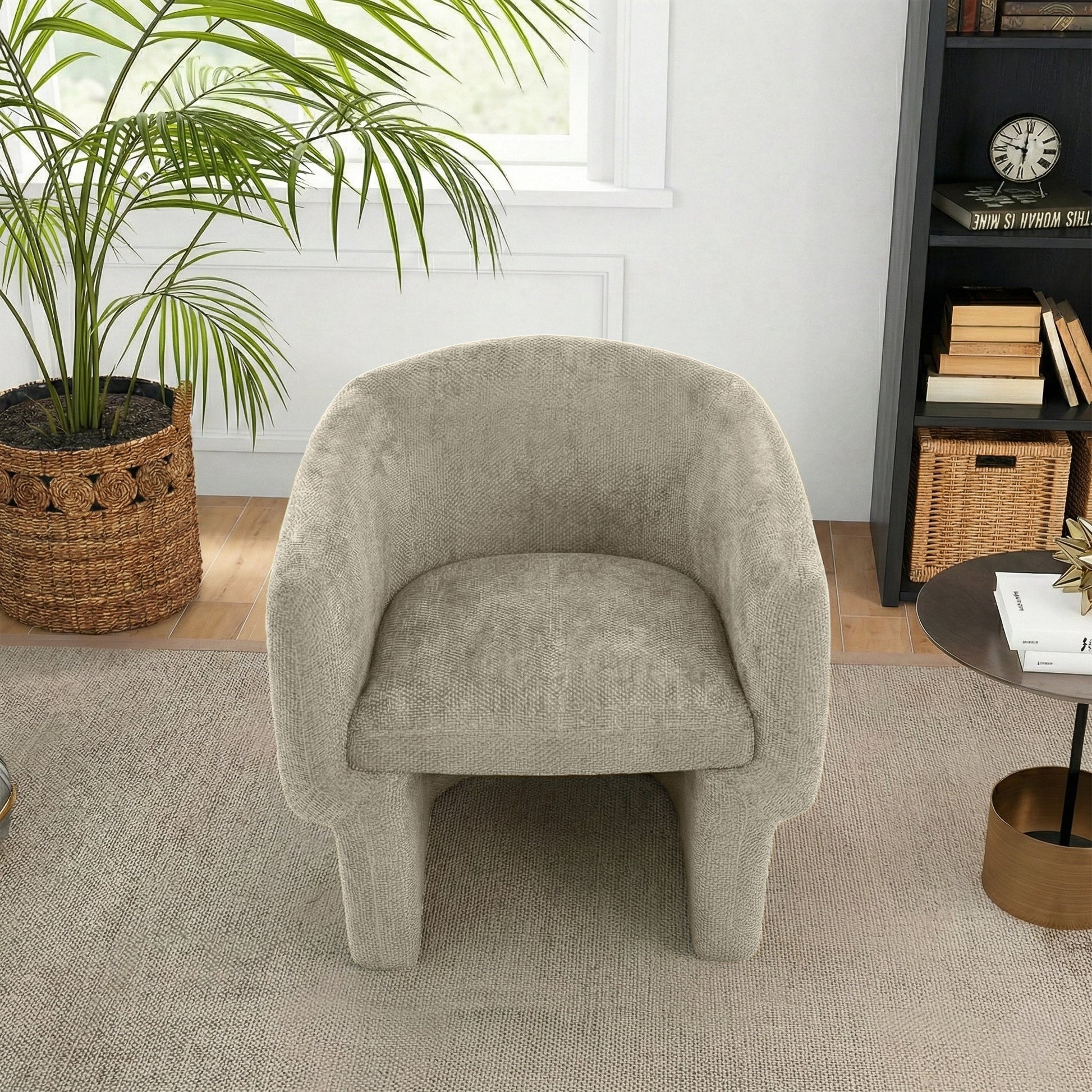 Wichita Contemporary No-Assembly Lounge Chair with Chenille Upholstery