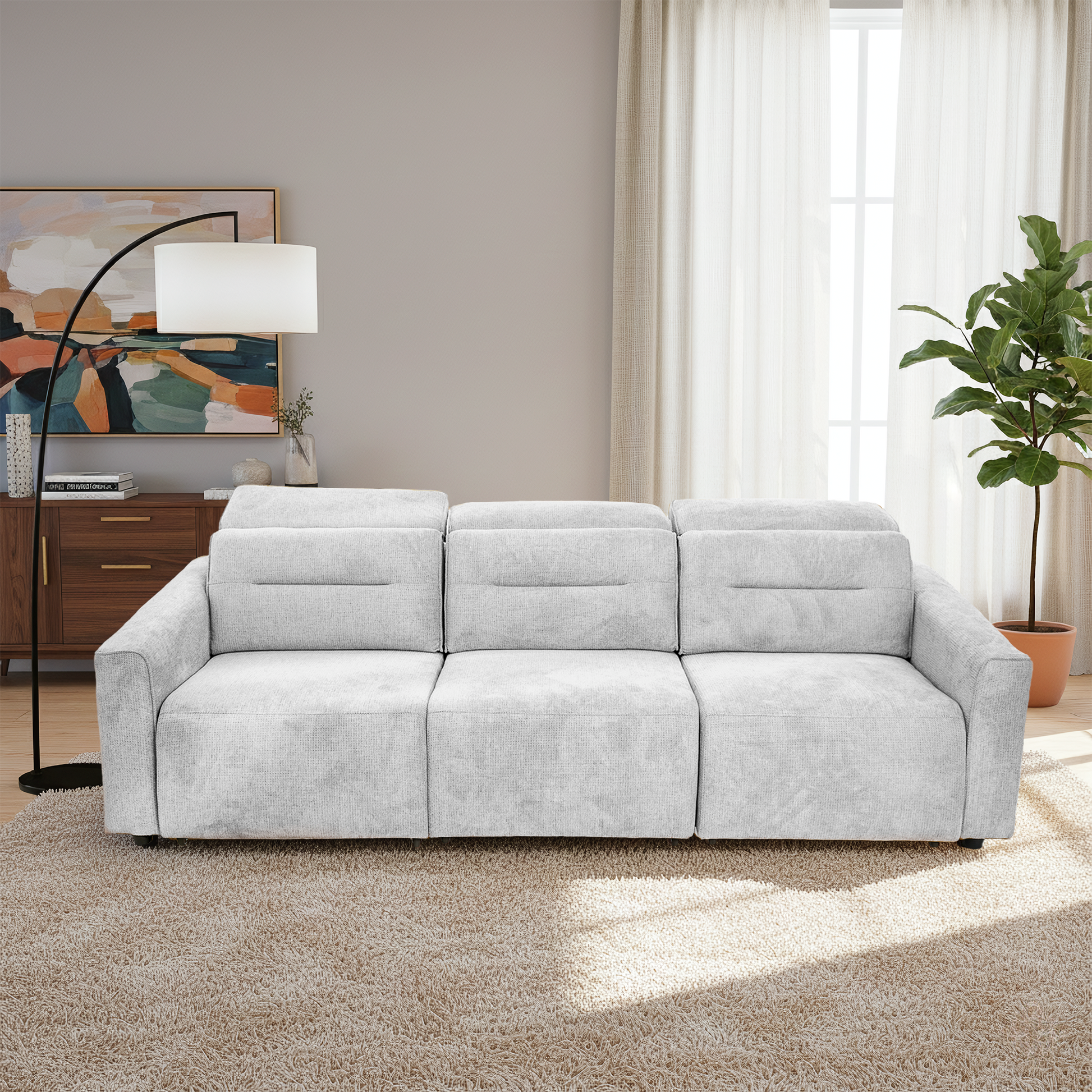 Falmouth Transformable Power Slider Sofa with Ergonomic Headrests and USB Ports | Ashcroft Imprts Furniture