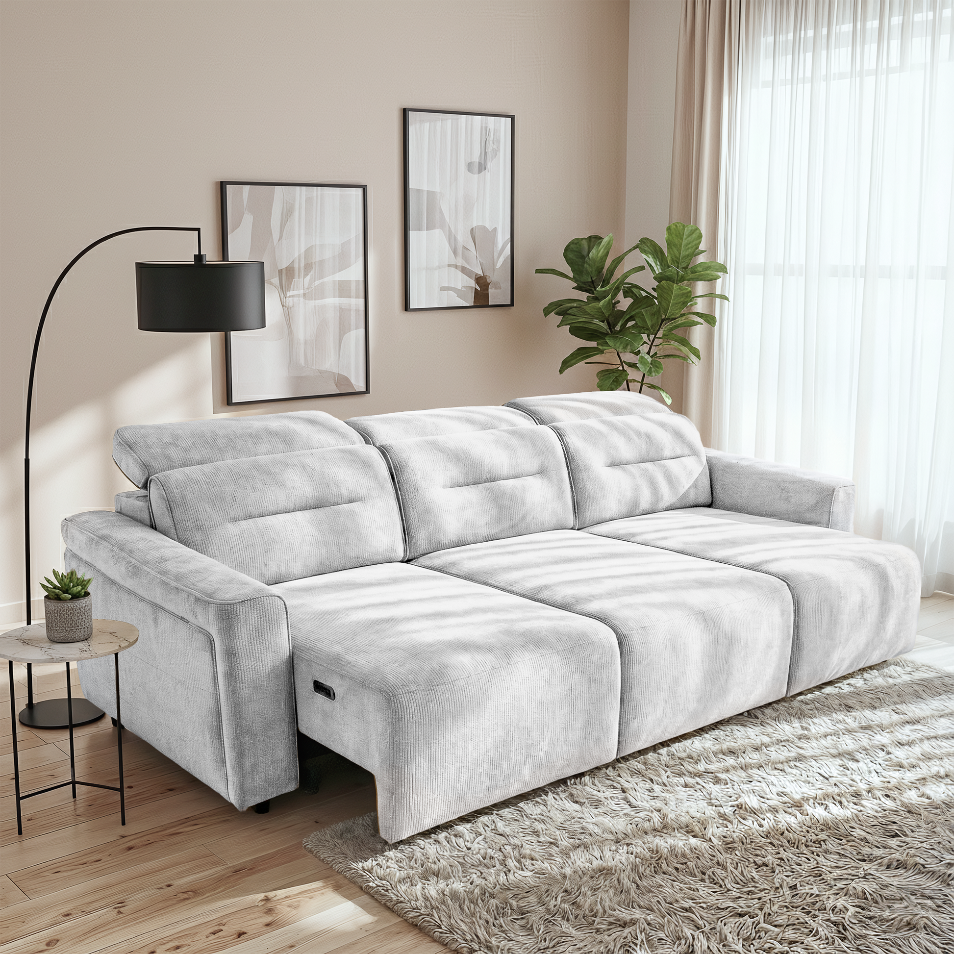 Falmouth Transformable Power Slider Sofa with Ergonomic Headrests and USB Ports | Ashcroft Imprts Furniture