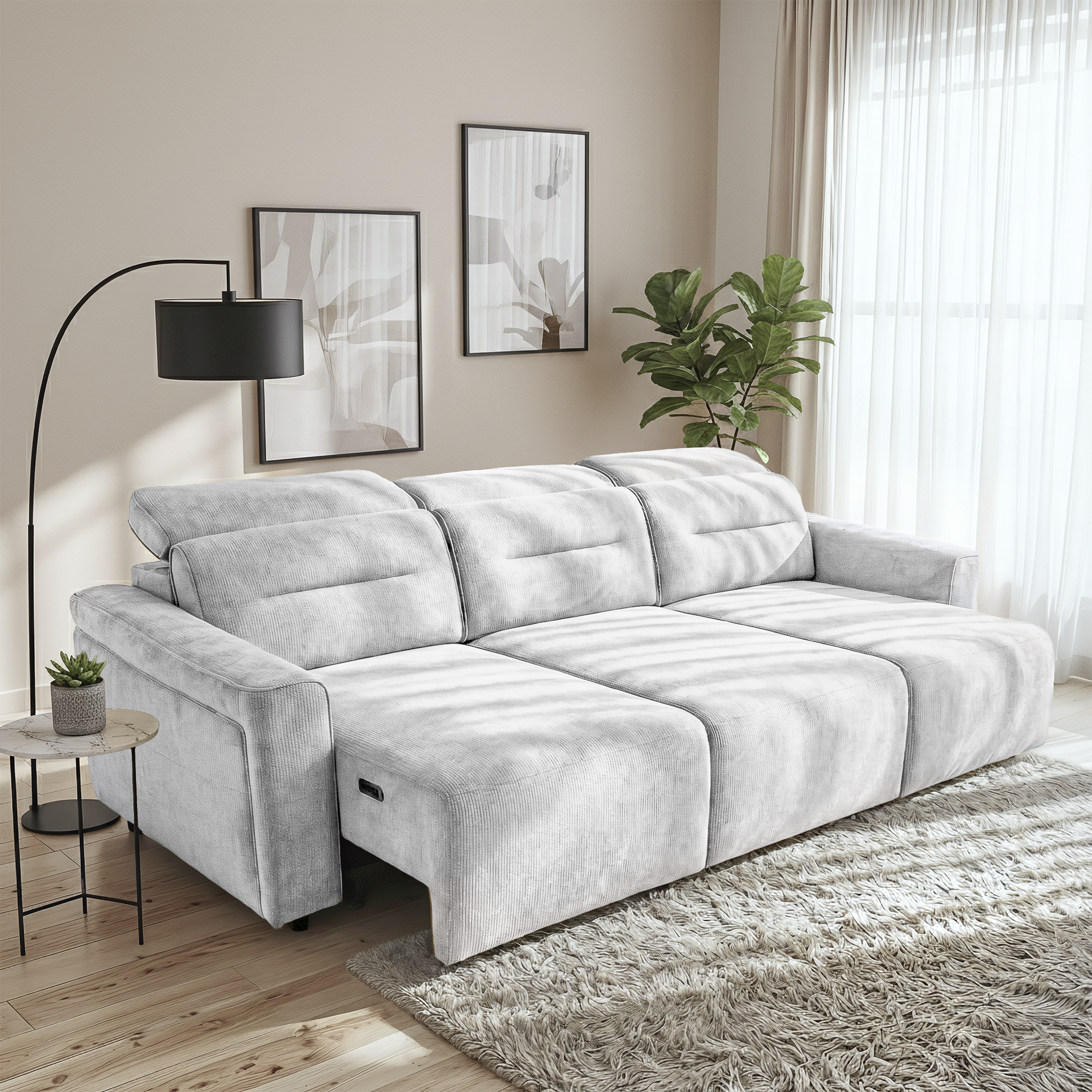 Falmouth Transformable Power Slider Sofa with Ergonomic Headrests and USB Ports | Ashcroft Imprts Furniture