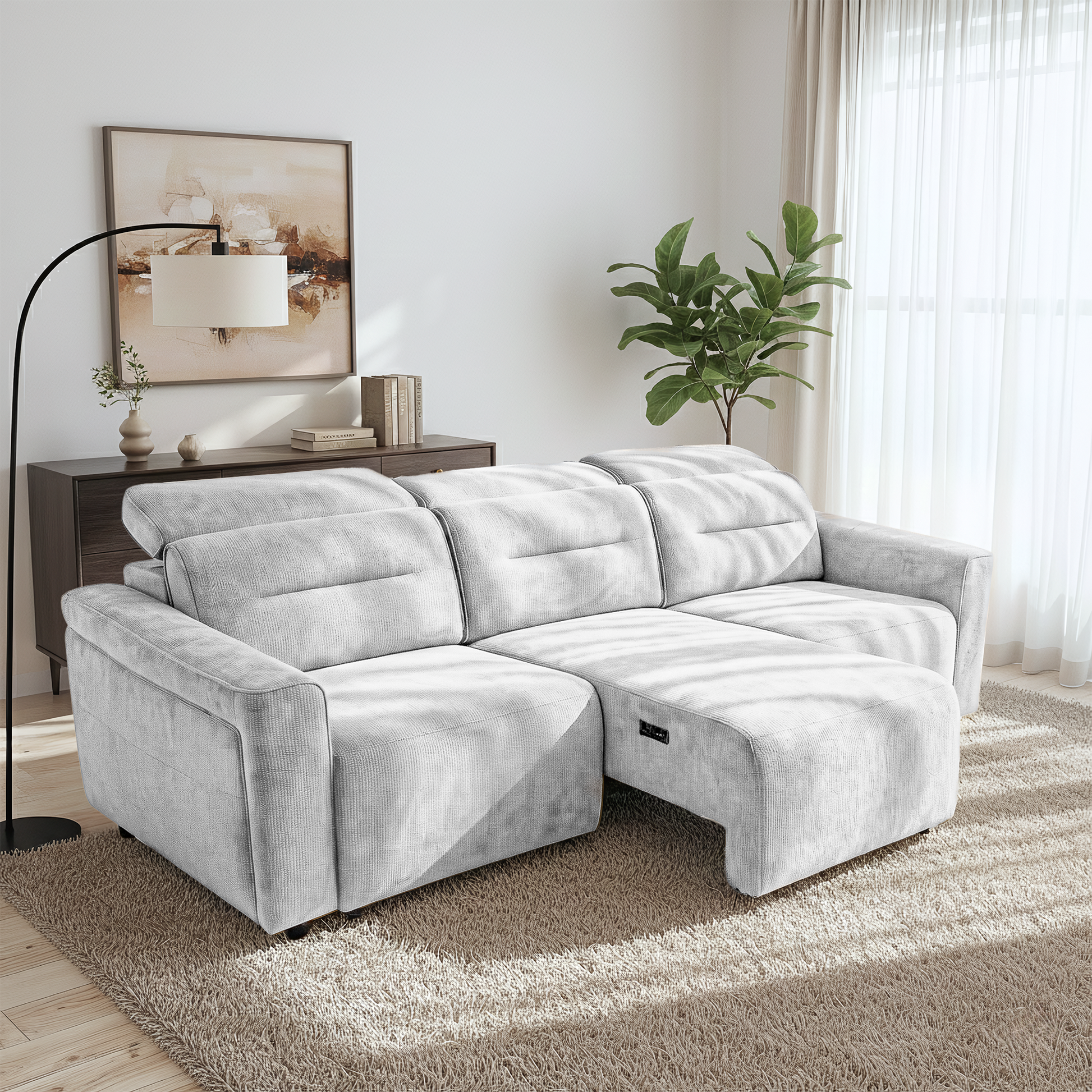 Falmouth Transformable Power Slider Sofa with Ergonomic Headrests and USB Ports | Ashcroft Imprts Furniture