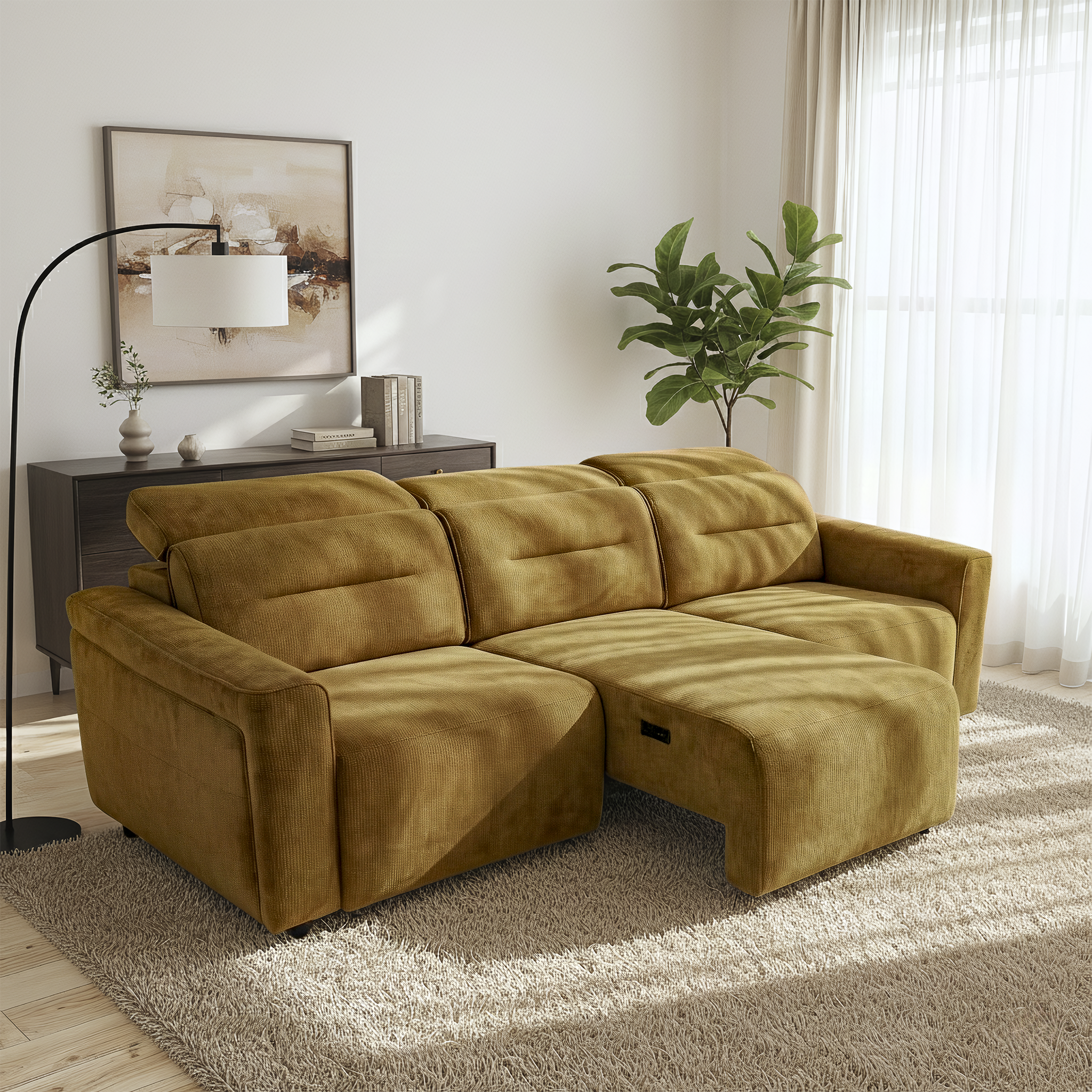 Falmouth Transformable Power Slider Sofa with Ergonomic Headrests and USB Ports | Ashcroft Imprts Furniture