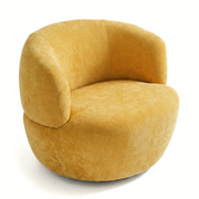 Thornton Chenille Upholstered Swivel Barrel Chair with Foam-Padded Support
