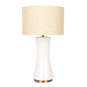 Cascade Glass Table Lamp | Off-White Opal Glass Shade and Polished Gold Base | Foundry Luxury Leather Imports