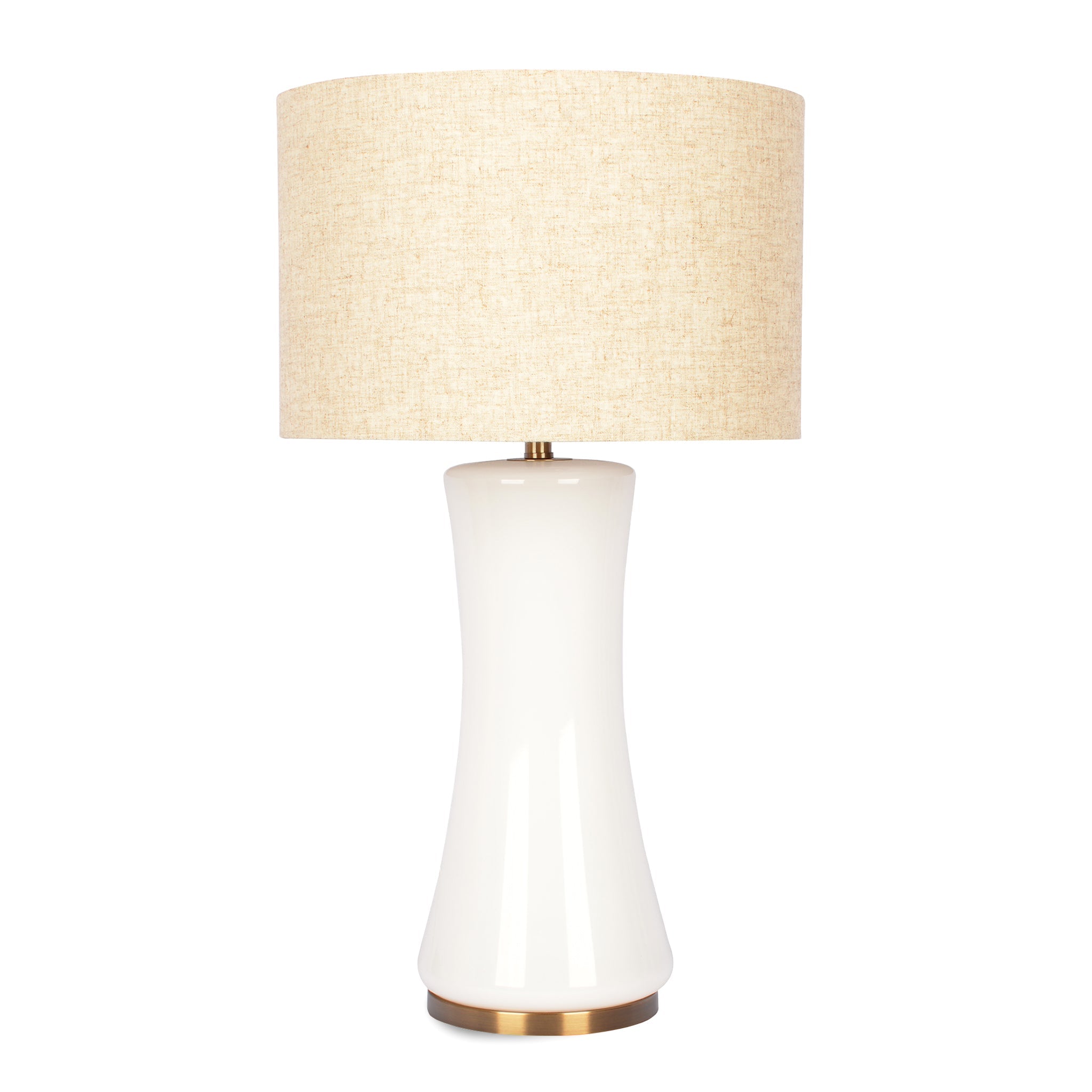 Cascade Glass Table Lamp | Off-White Opal Glass Shade and Polished Gold Base | Foundry Luxury Leather Imports