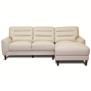 Clarion 3-Seater Genuine Leather Sectional Sofa with Right-Facing Chaise