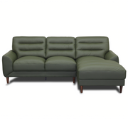 Clarion 3-Seater Genuine Leather Sectional Sofa with Right-Facing Chaise