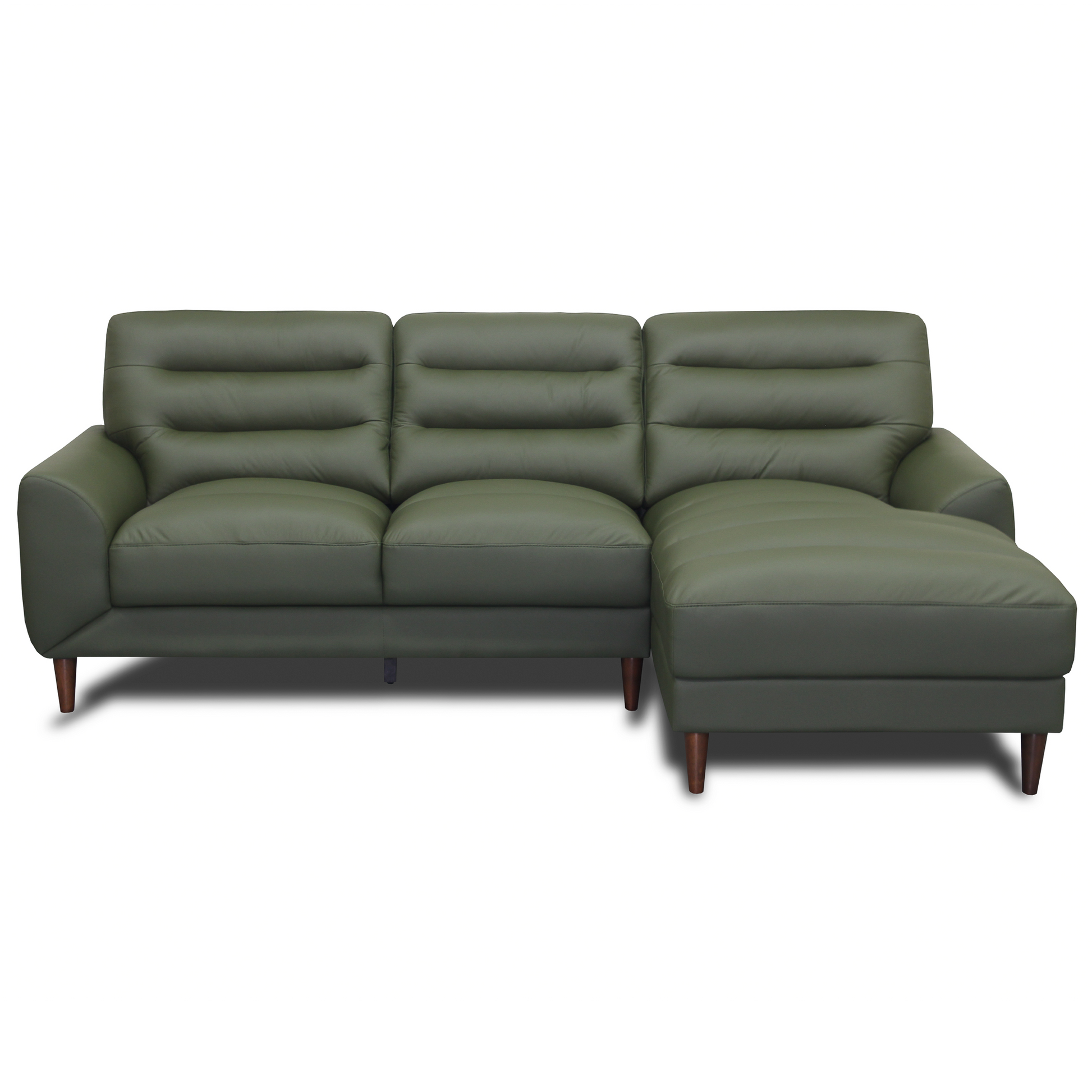 Clarion 3-Seater Genuine Leather Sectional Sofa with Right-Facing Chaise